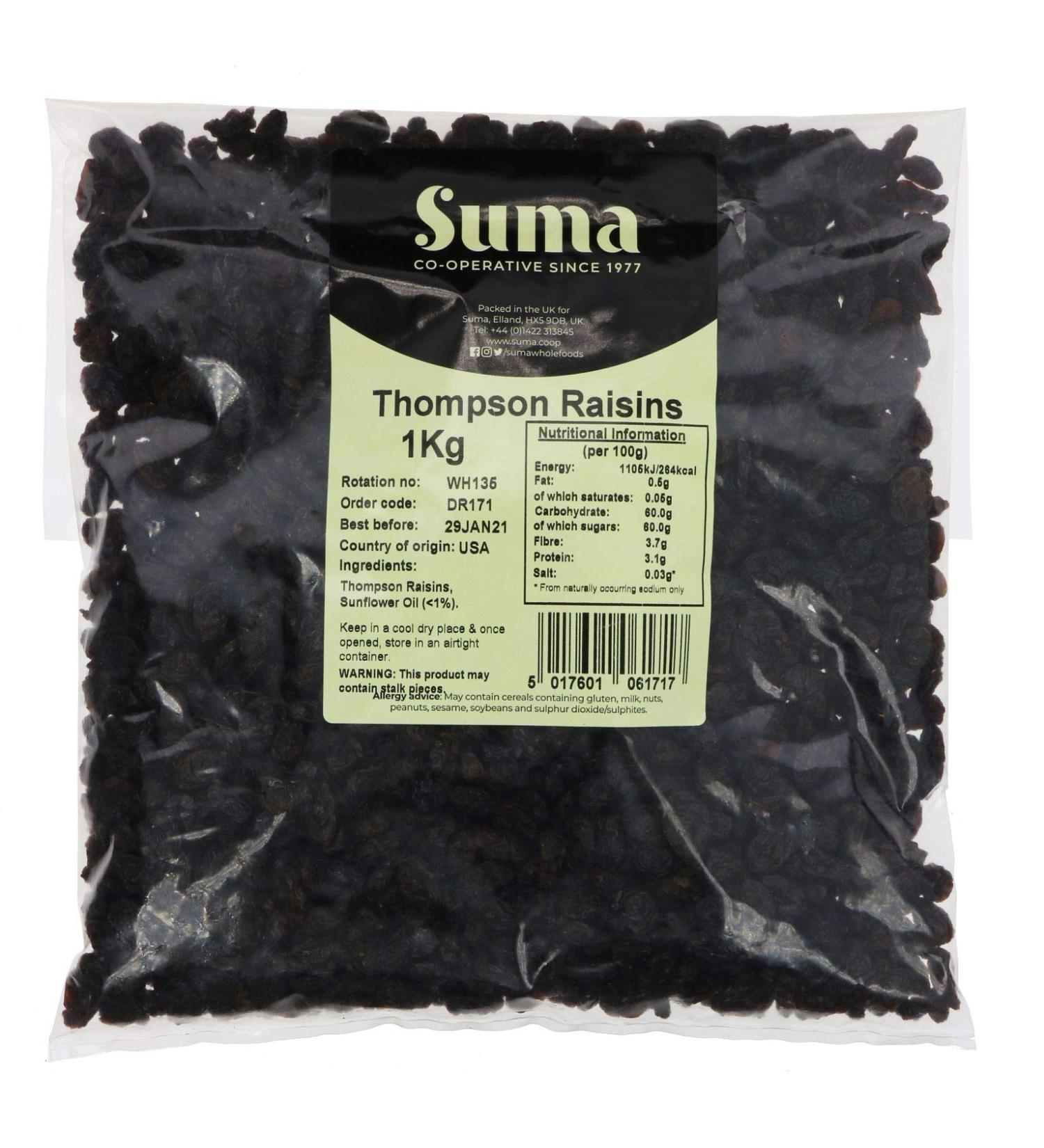 Suma Bagged Down Thompson Raisins 1 kg