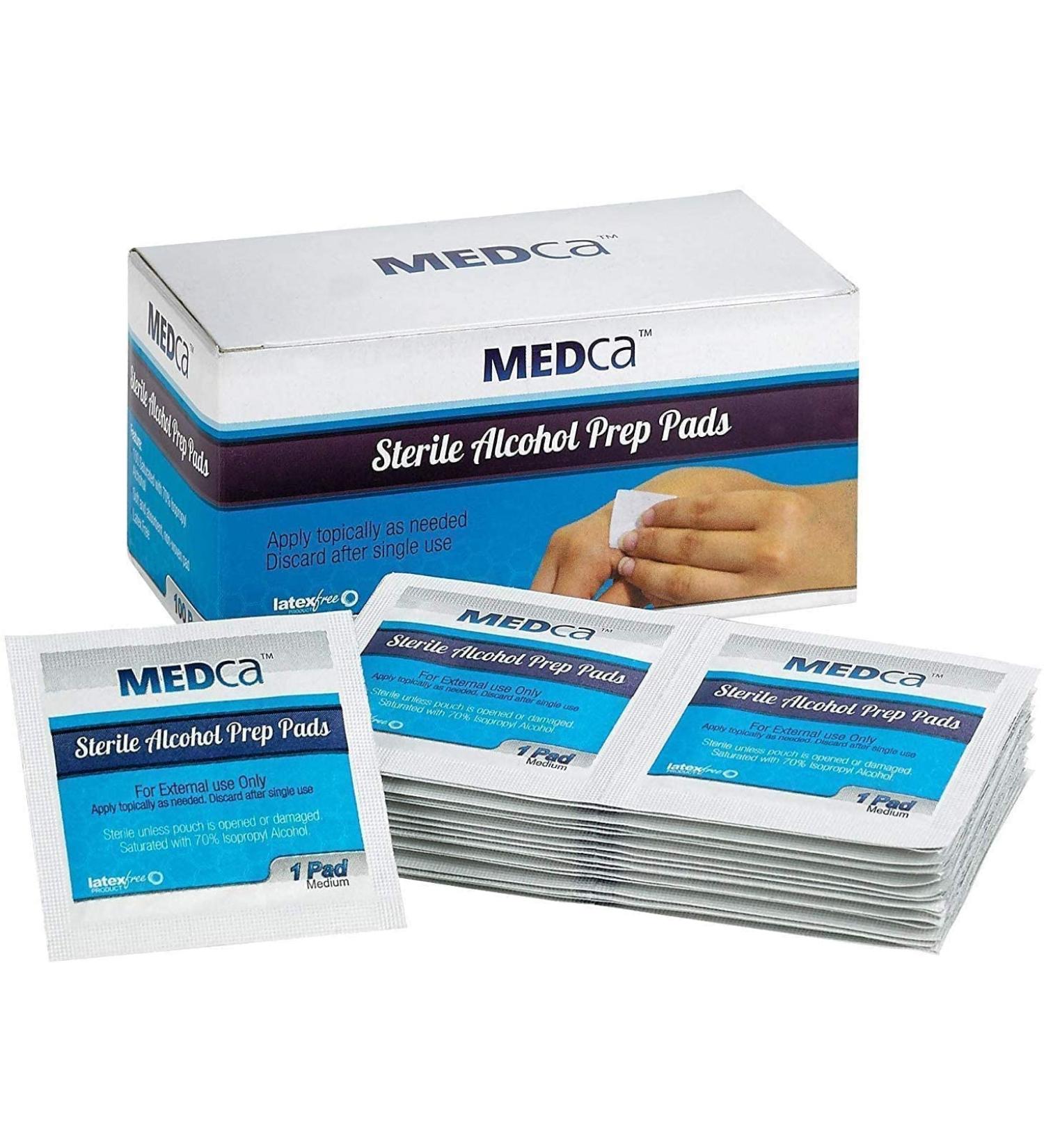 Alcohol Prep Pads Sterile Medium 2-Ply Cotton Gauze - Individually Wrapped (400 Count)