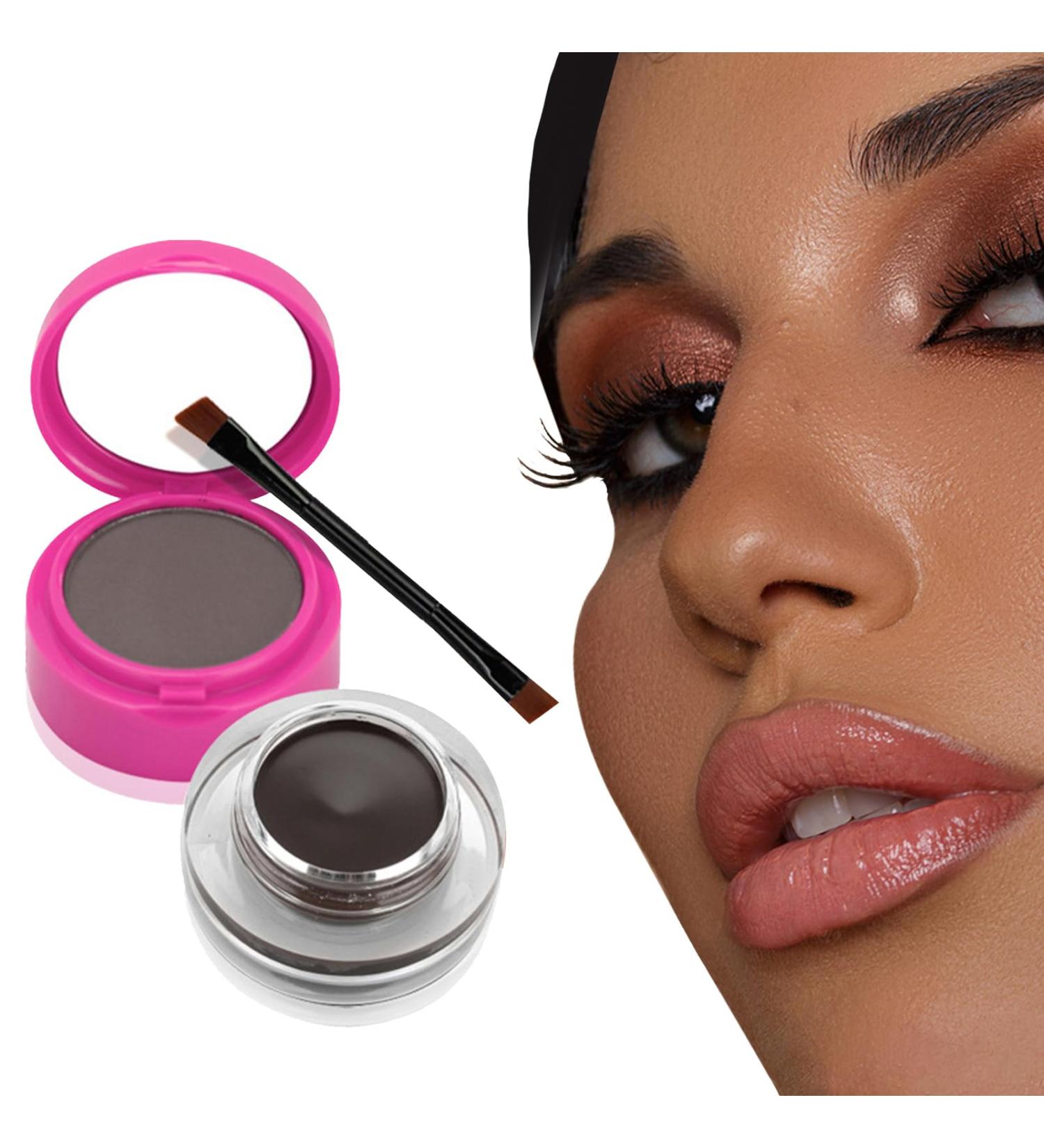 Eyebrow Seal Stamp Powder | 2 in 1 Brows Stamp Set - Portable Compact Eyebrow Shaper Set Eyebrow Makeup Palette for Girls Tosier 3 - Buy Online on GoSupps.com