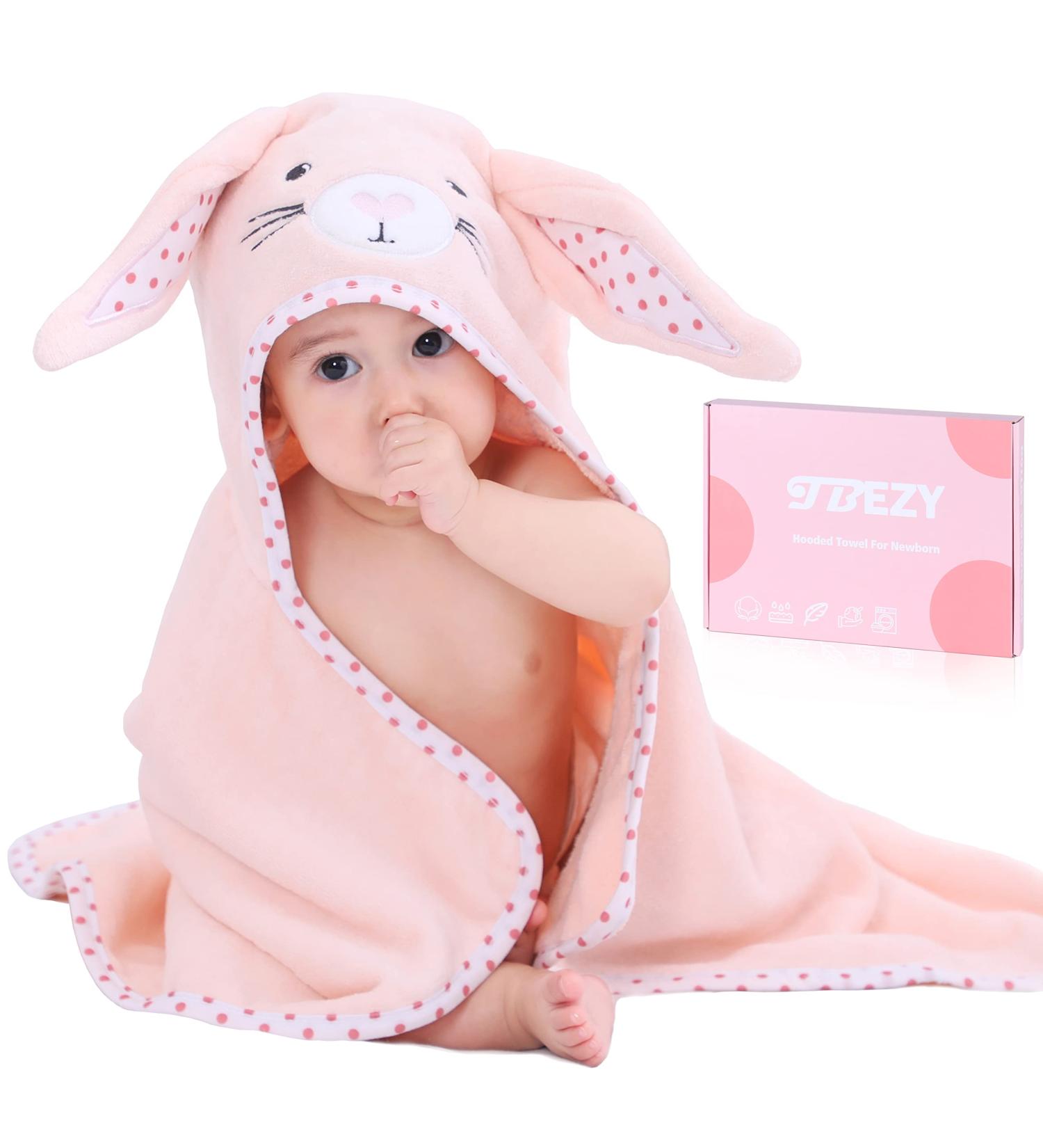 TBEZY Baby Hooded Towel | Ultra Soft Thick Cotton Bath Towel for Newborn (Bunny) Rabbit Design - Buy Online on GoSupps.com
