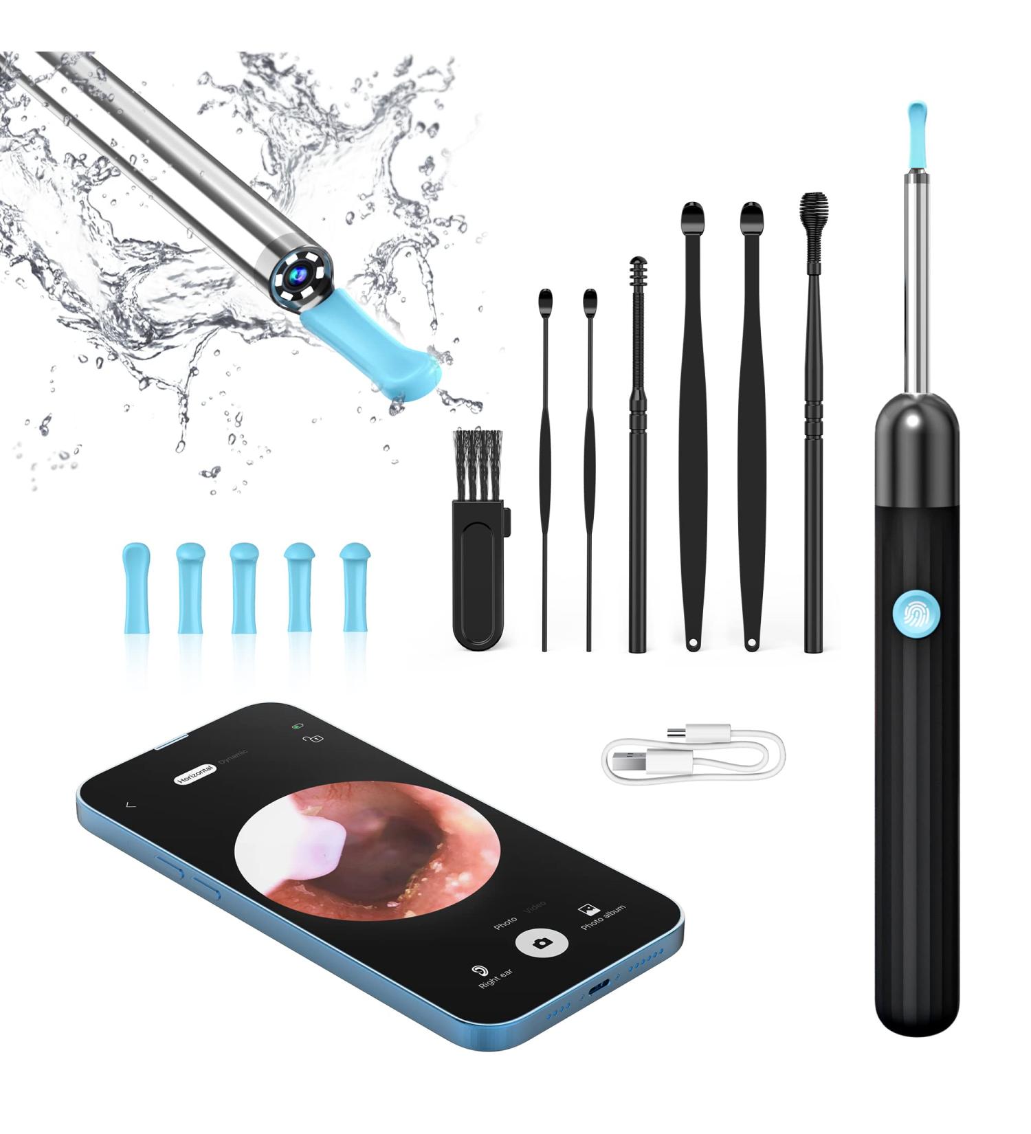 HPAVXLR Ear Wax Removal Kit with 1080P Wireless Camera | WiFi Otoscope for iOS Android | IP67 Waterproof | 6 LED Lights | App Control | Adults Kids Pets X1-B - Buy Online on GoSupps.com