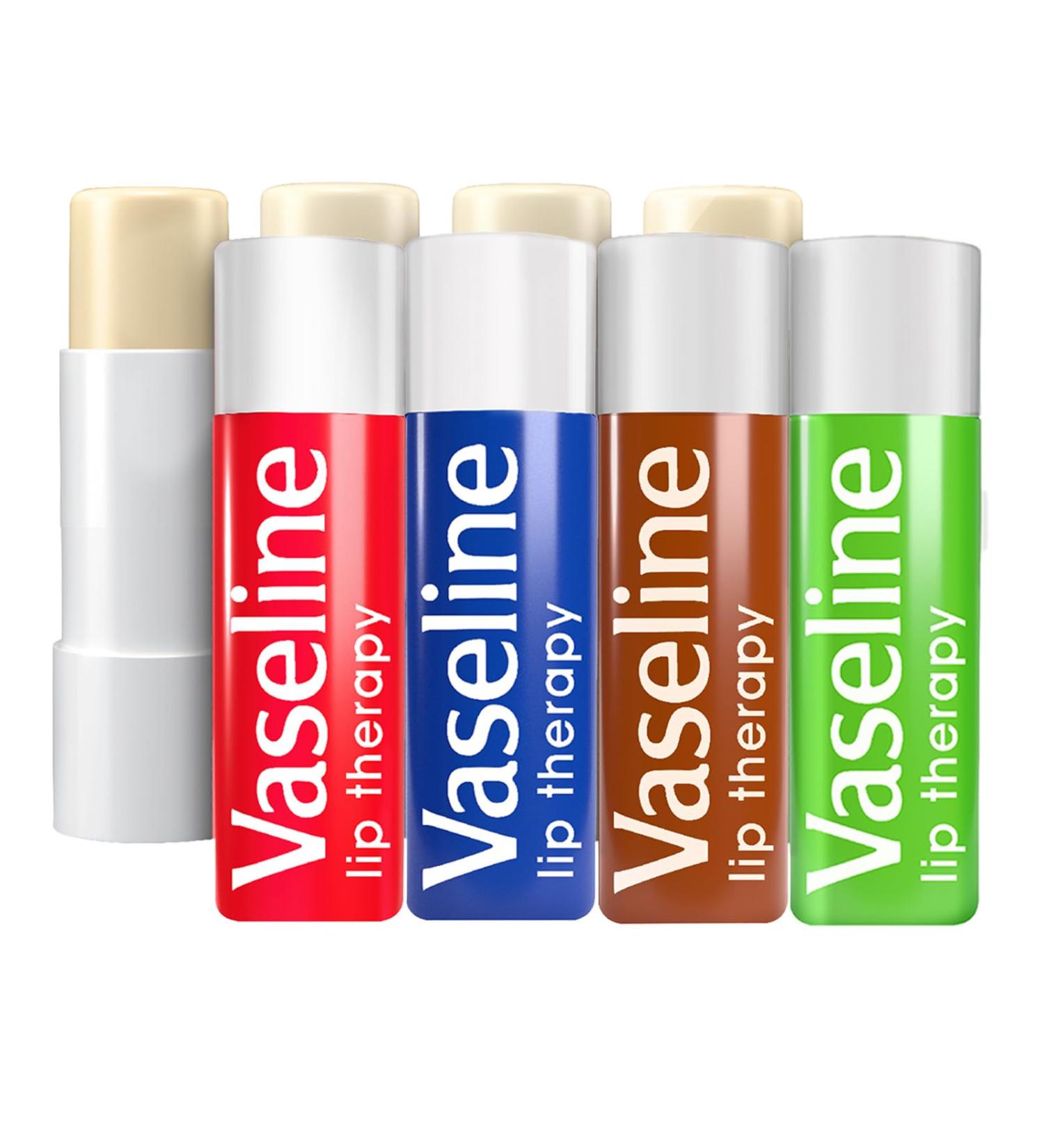Vaseline Lip Therapy | Moisturizing Lip Balm | Set of 4 Sticks Rosy Original Cocoa Butter and Aloe Vera (Set of 4 Lip Stick - Buy Online on GoSupps.com