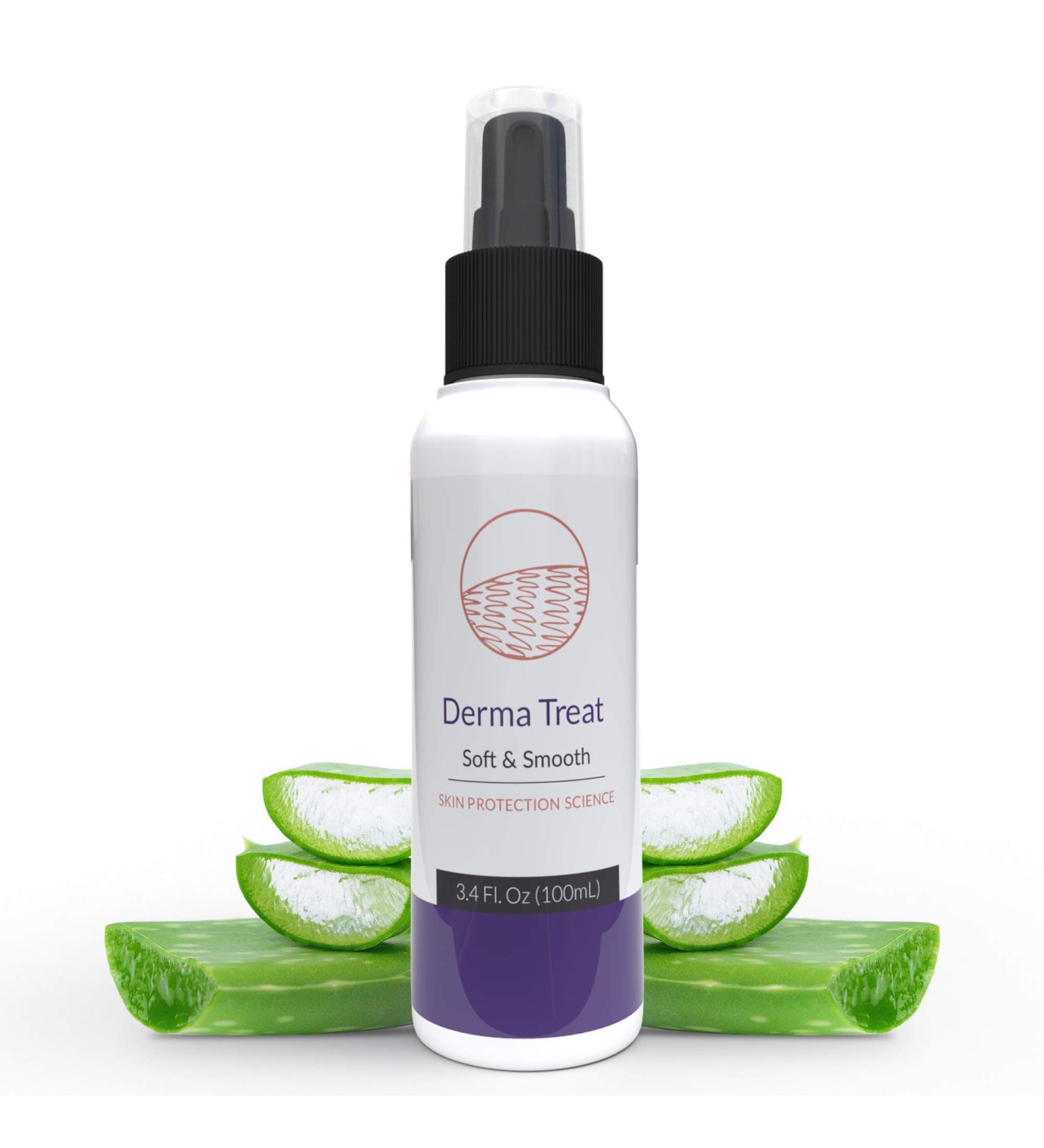 Psoriasis and Pruritus Treatment by DERMA TREAT I 100 ml I Itch moisturiser and eczema spray I Contains Magnesium oil & Aloe Vera I Ailing scaly skin and hydration I 100% Organic Ingredients - Buy Online on GoSupps.com