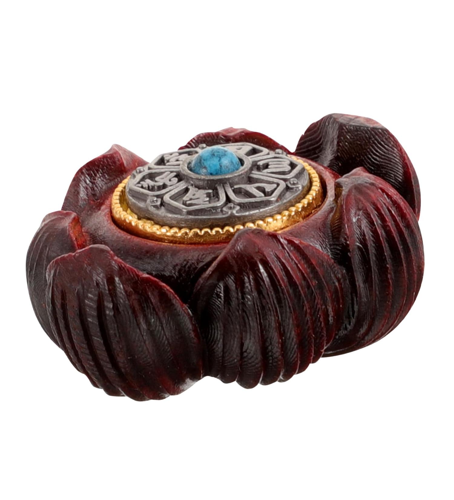 Ultechnovo Handmade Wooden Ball - Lotus Figure Desktop Decor | Miniature Carved Ornament for Home & Office | 3.2x2.7cm Solotus Charm - Buy Online on GoSupps.com