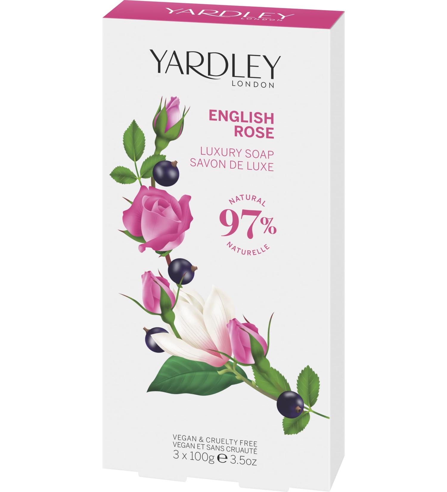 Yardley English Rose Luxury Bar Soap Set for Women - 3 Count | Premium International Shipping - Buy Online on GoSupps.com