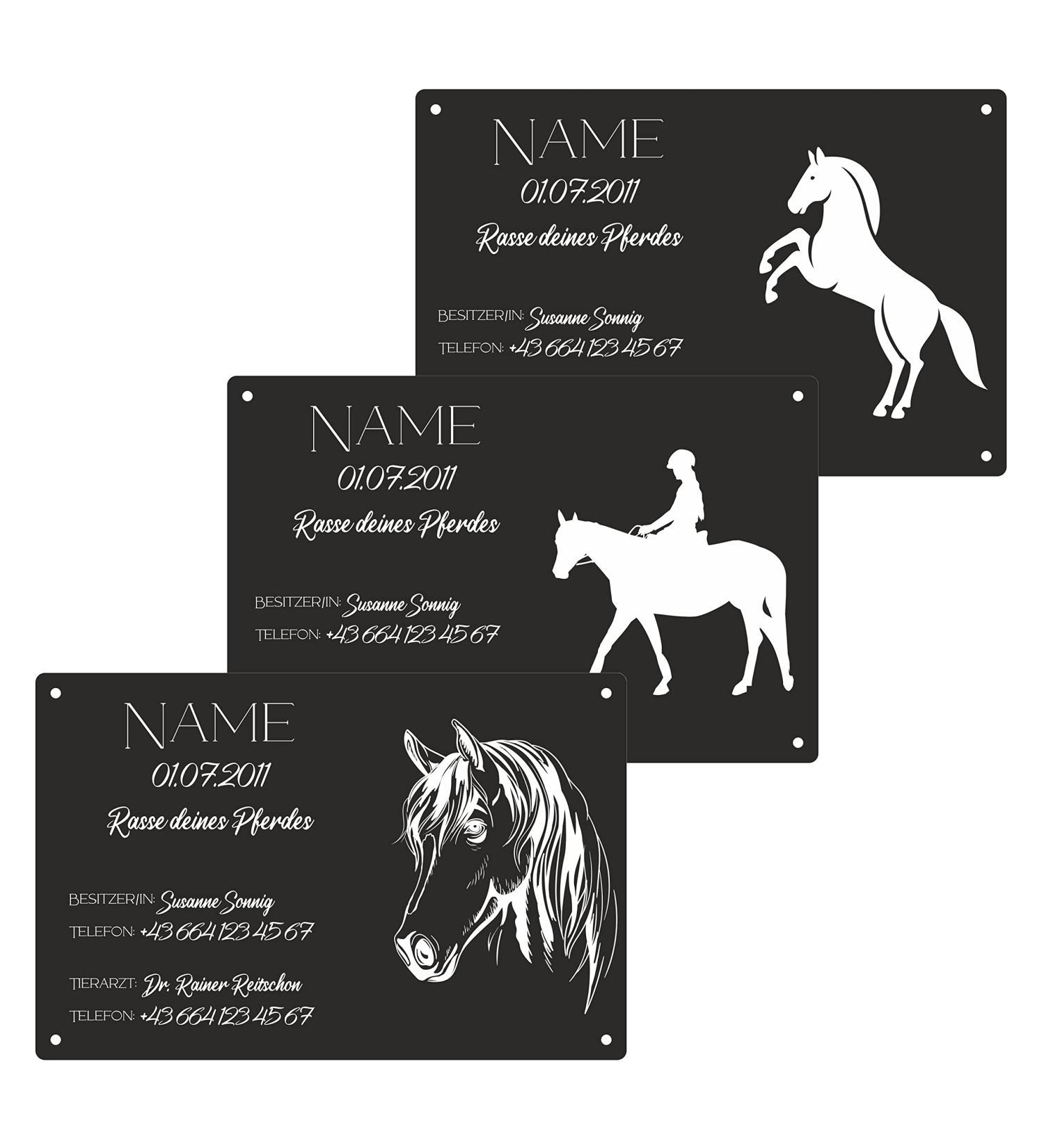 Personalized Horse Shape Stable Bar Sign | 29x19cm Black Glossy Laser Engraved | UV-Resistant & Waterproof | Perfect for Equestrian Decorations - Buy Online on GoSupps.com