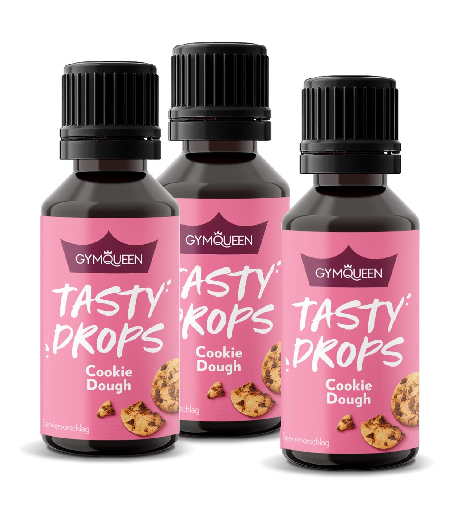Shop GymQueen Tasty Drops Cookie Dough 3x30ml - Zero Calorie Flavor Enhancer for Your Favorites - Buy Online on GoSupps.com