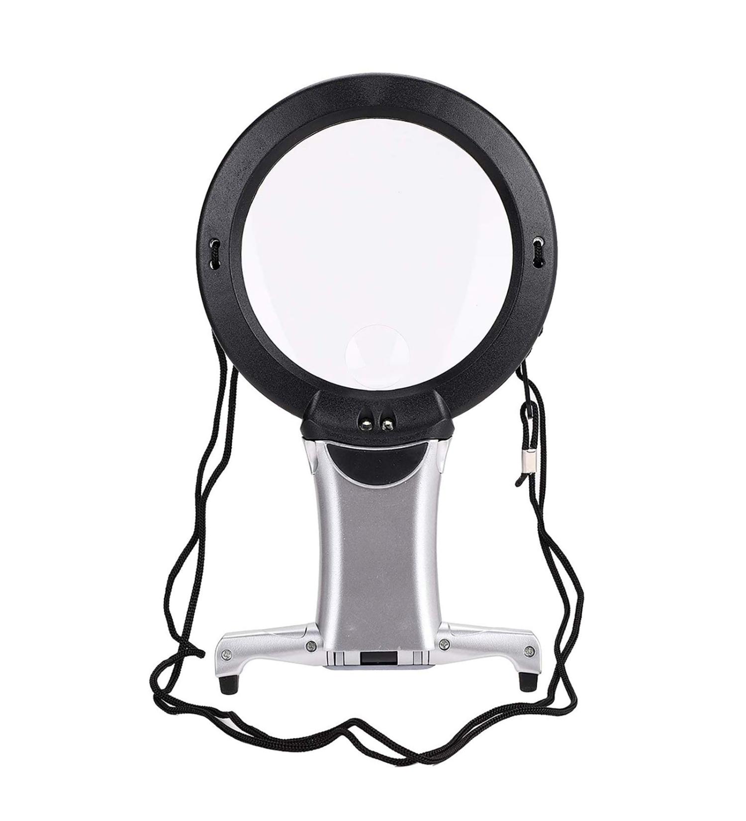Reading Magnifier 6X Large Handsfree Neck Wear Magnifying Glass with Light 2LED Lamp Giant Desktop Magnifier for Reading Sewing Cross Stitch Repair - Buy Online on GoSupps.com