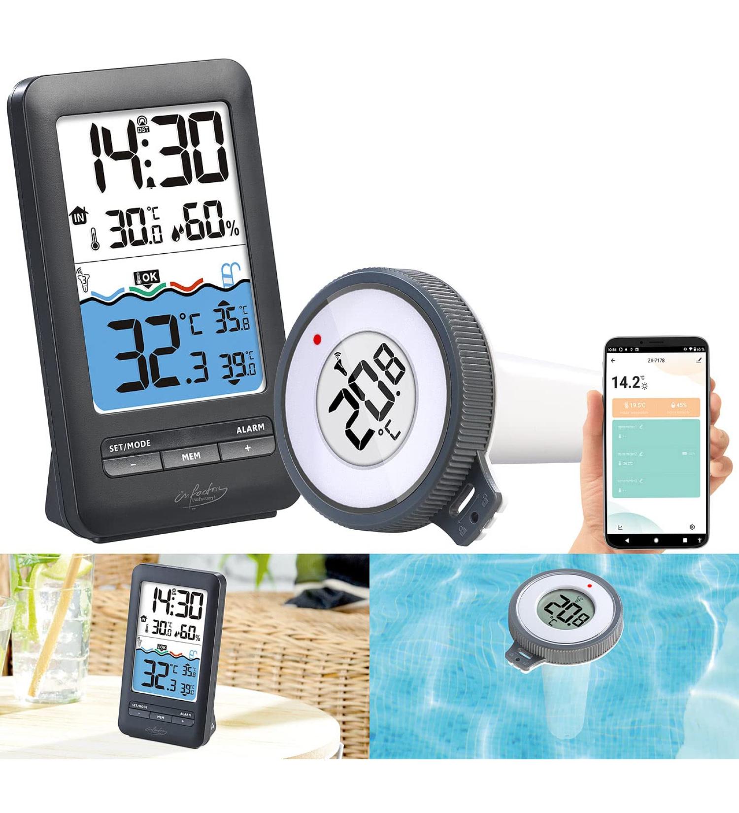 Infactory Tuya Smart Pool Thermometer - WiFi & Alexa Compatible IP67 Waterproof Perfect for Pools & Ponds - Buy Online on GoSupps.com