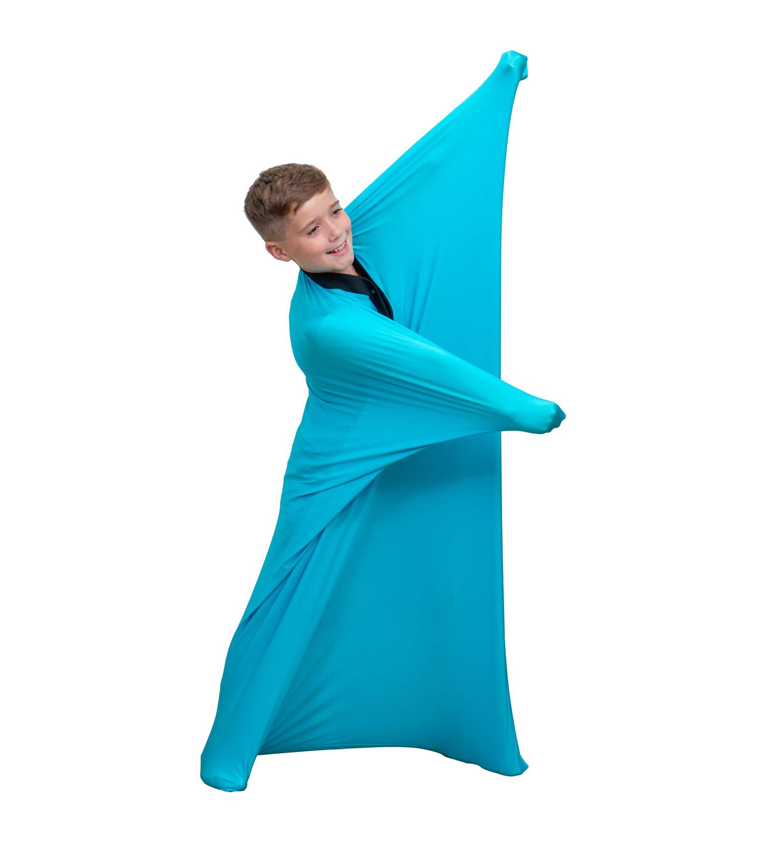 Sensory Body Sock for Kids | Blue Full-Body Wrap for Stress Relief | Stretchy & Breathable Sack | Small Size 40x27 | Calming Cocoon for Boys & Girls - Buy Online on GoSupps.com