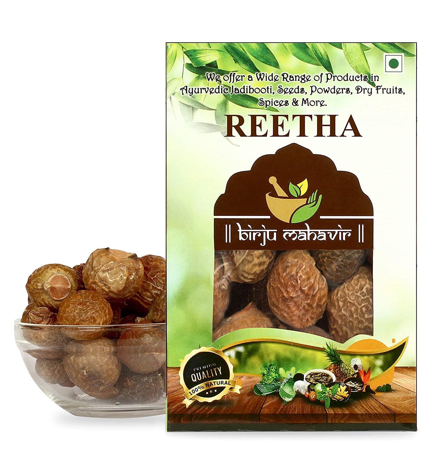 AOZA BIRJU MAHAVIR Organic Sabut Reetha/Soap Nuts 500 Gram Natural (BMKB-207) - Buy Online on GoSupps.com