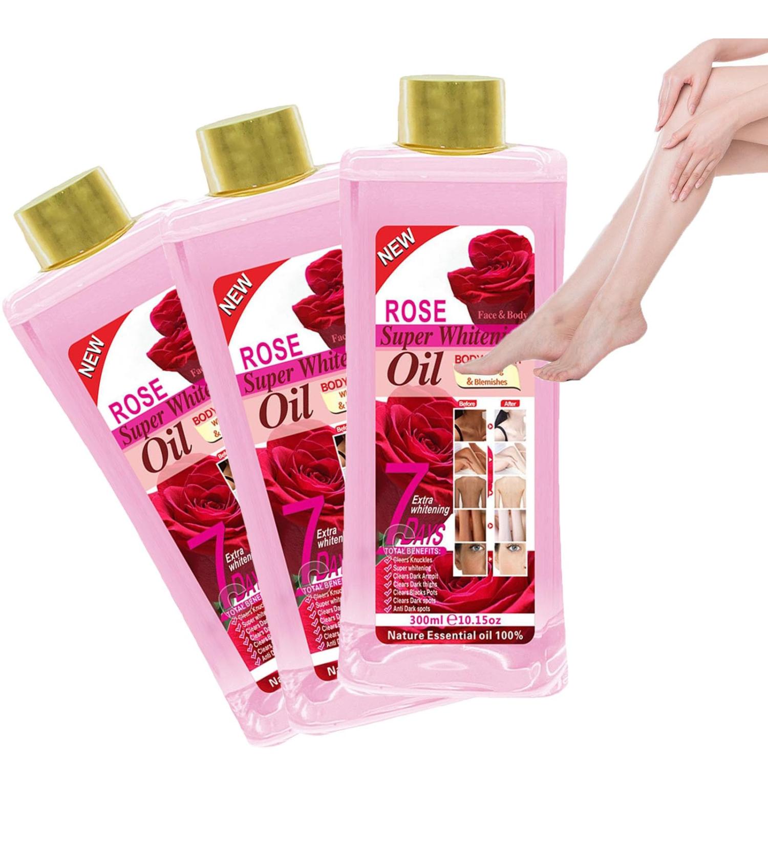 3PC Rose Oil for Skin Black Skin Lightening Oil 7 Days Rose Super Whitening Oil Rose Oil for Lightening Dark Skin Rose Whitening Oil Body Repair - Buy Online on GoSupps.com
