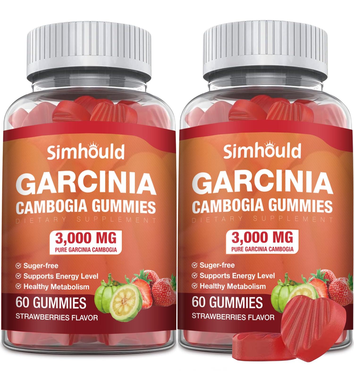 Buy 2 Pack Sugar Free Garcinia Cambogia Gummies - 3000mg 95% HCA with L-Carnitine | Energy Boosting Strawberry Flavor | 120 Counts | International Shipping - Buy Online on GoSupps.com