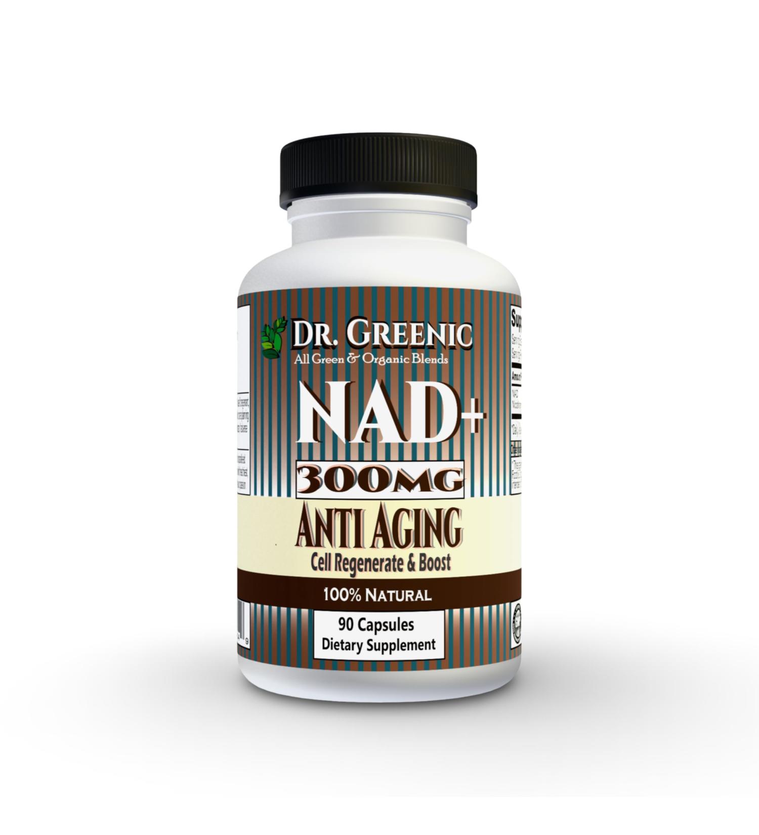 Dr. Greenic 99.90% Pure NAD+ 300MG One Capsule Serving 90 Capsules NAD Supplement | Anti Aging Boost Energy Vitality & Cellular Health | COA Purity HPLC - 99.90% | NMN Alternative - Buy Online on GoSupps.com
