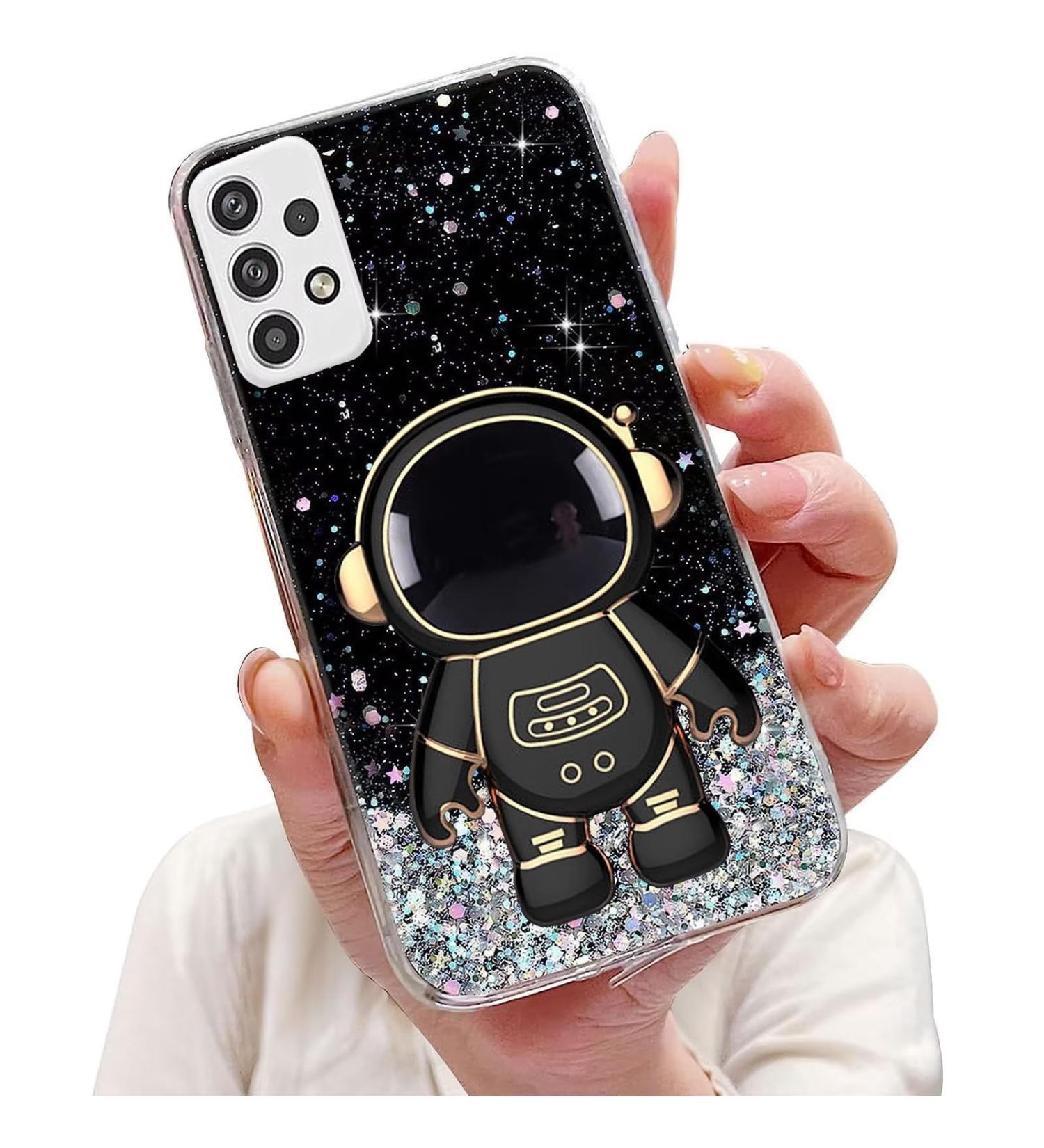 Tivenfezk Nadoli Black Astronaut Hidden Stand Shell for Samsung Galaxy A23 4G/5G - Soft Silicone Glitter Protective Cover - Buy Online on GoSupps.com