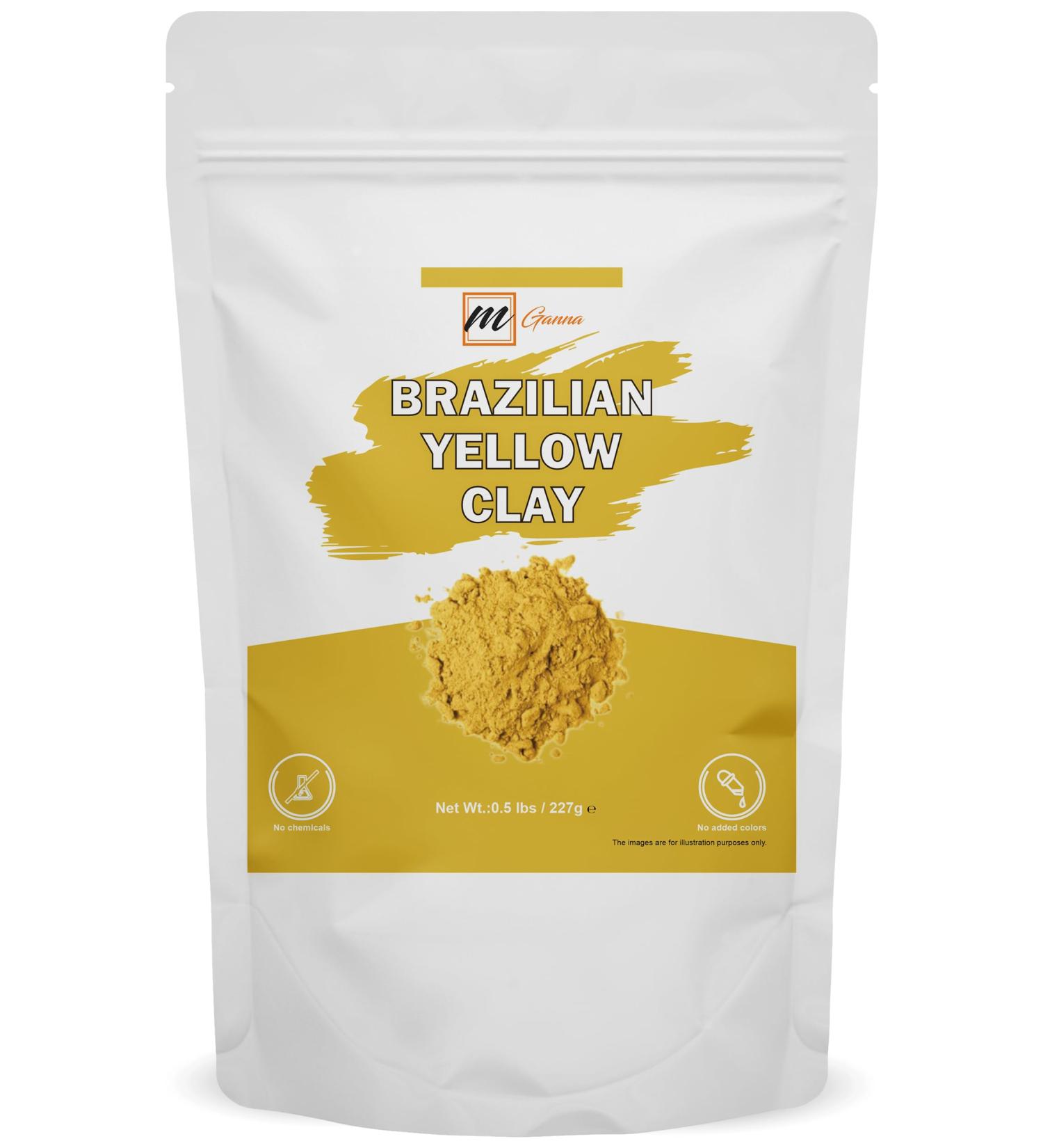 mGanna 100% Natural Brazilian Yellow Clay Powder 0.5 Lbs / 227 gm for Anti-Ageing & Skin firming Creams and Soap Making - Buy Online on GoSupps.com