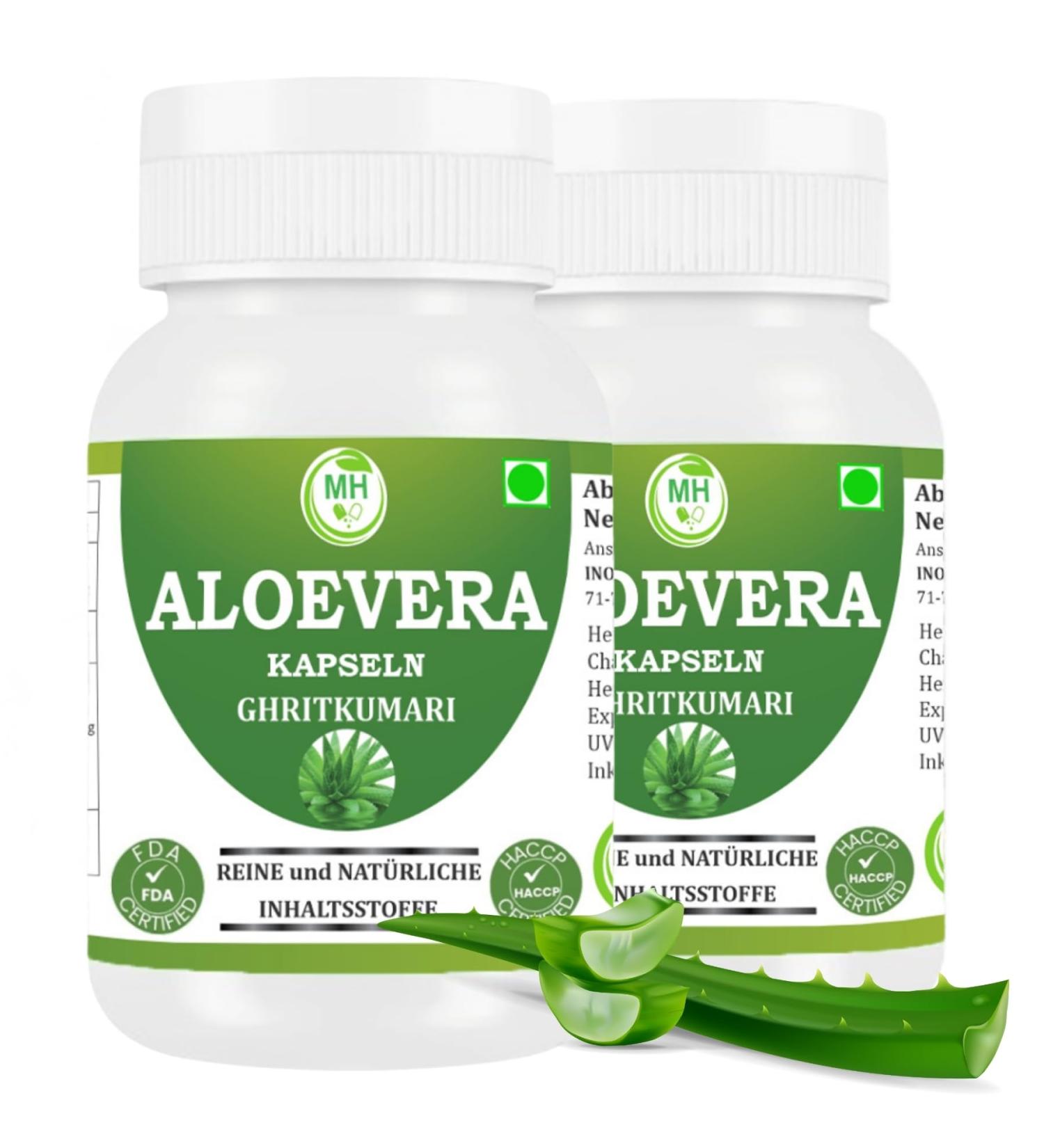  Morsan Healthcare Aloe Vera Capsules | Pack of 60 Capsules (500 mg) | Vegan Capsules | Made with natural ingredients (120) - Buy Online on GoSupps.com