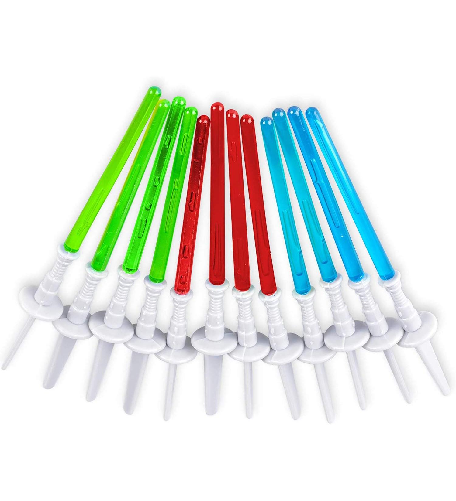 Star Wars Light Sabre Cupcake Toppers Set - 12 Pack, 4 inches Tall - Ideal for Children's Birthday Parties, Fan Shows, and Movie Nights - Buy Online on GoSupps.com