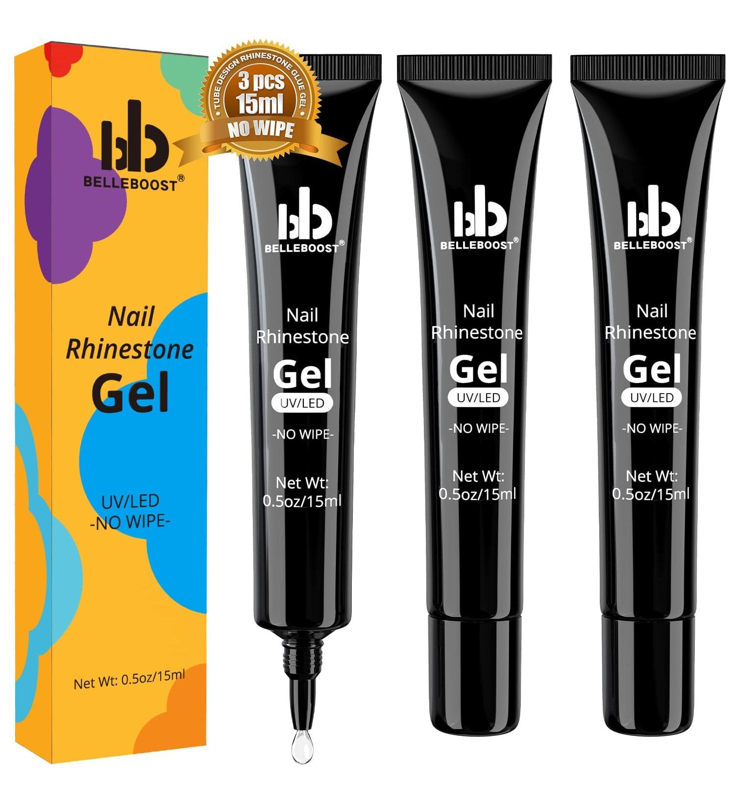 3 PCS 15ml Strong Adhesive Nail Rhinestone Glue Gel for Nail Art - Professional & Home Use (UV/LED Required) - Buy Online on GoSupps.com