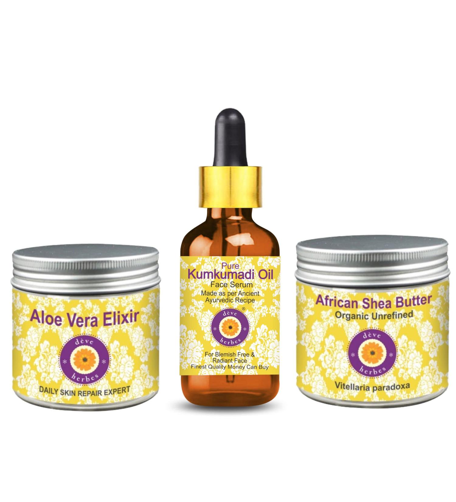 Deve Herbes Pure Vitamin E Oil and Rose Water for Glowing and Youthful Skin with Pure Aloe Vera Gel for Soothing (Face Care)