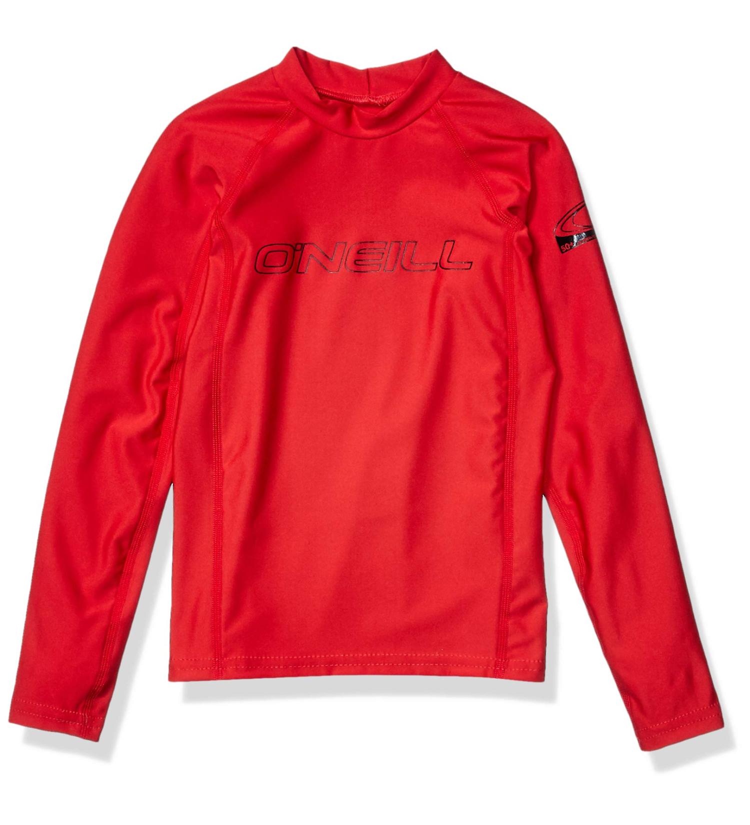 O'Neill Youth Basic Skins UPF 50+ Short Sleeve Rash Guard Red 8 - Kids' Sun Protection Rashguard - Buy Online on GoSupps.com