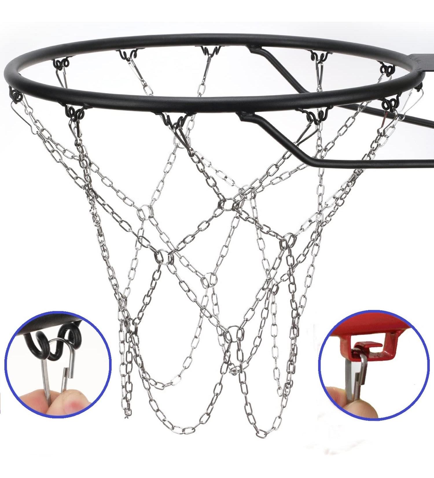 Dakzhou Stainless Steel Braided Basketball Net - Heavy Duty, Quick Installation, Indoor/Outdoor Use - 12 Links - Buy Online on GoSupps.com