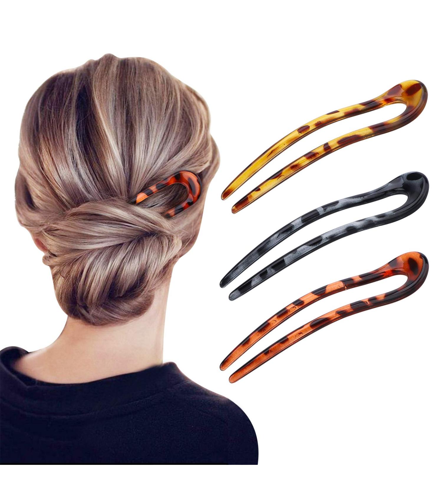 Shop Gukasxi U-Shaped Hair Needles | French Style Hair Clips & Accessories for Women & Girls - 3 Pieces - Buy Online on GoSupps.com