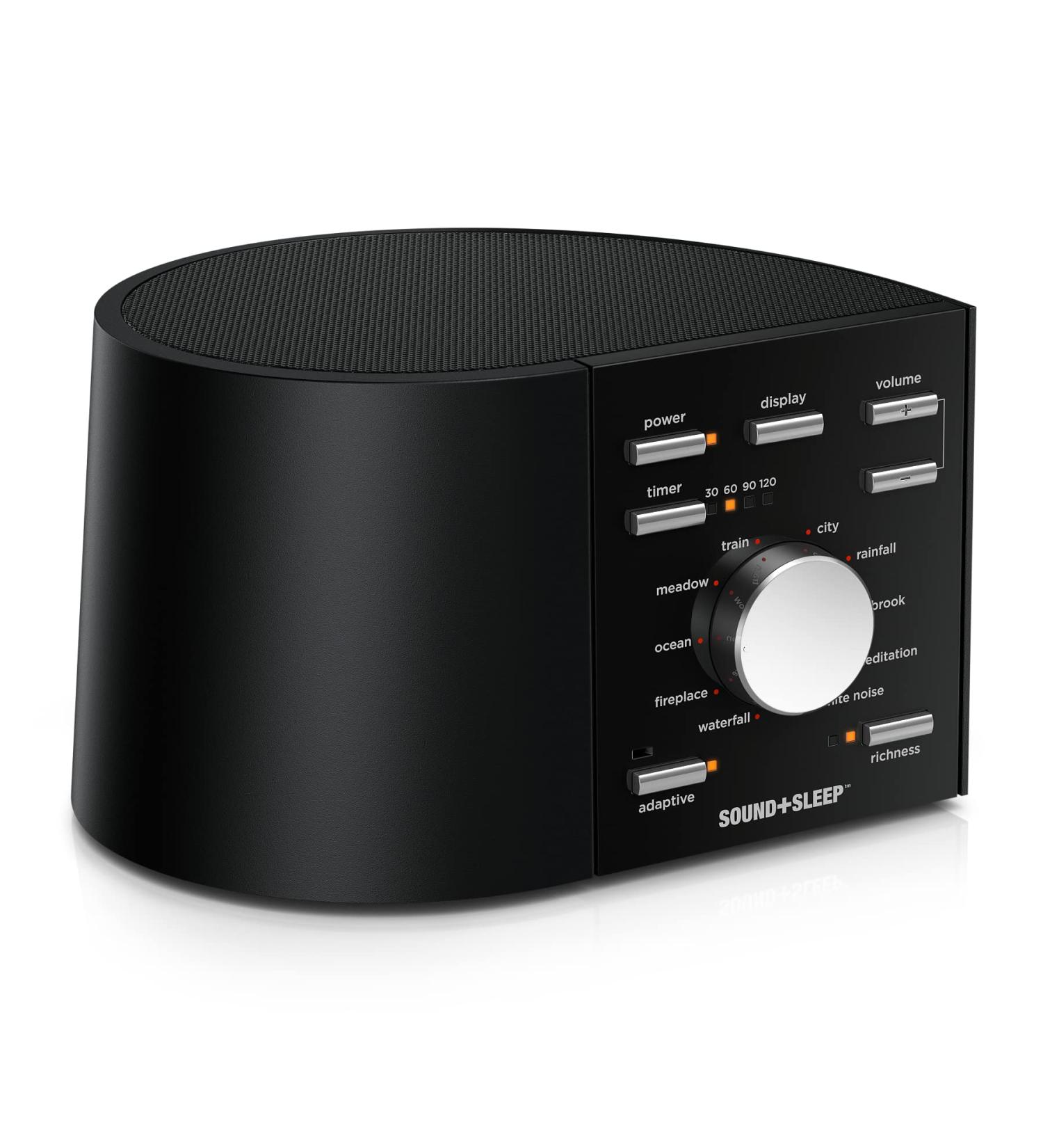 Sound+Sleep High Fidelity Sleep Sound Machine with 30 Guaranteed Non-Looping Nature Sounds, Sleep Timer, and Adaptive Sound Technology Home-Black Machine