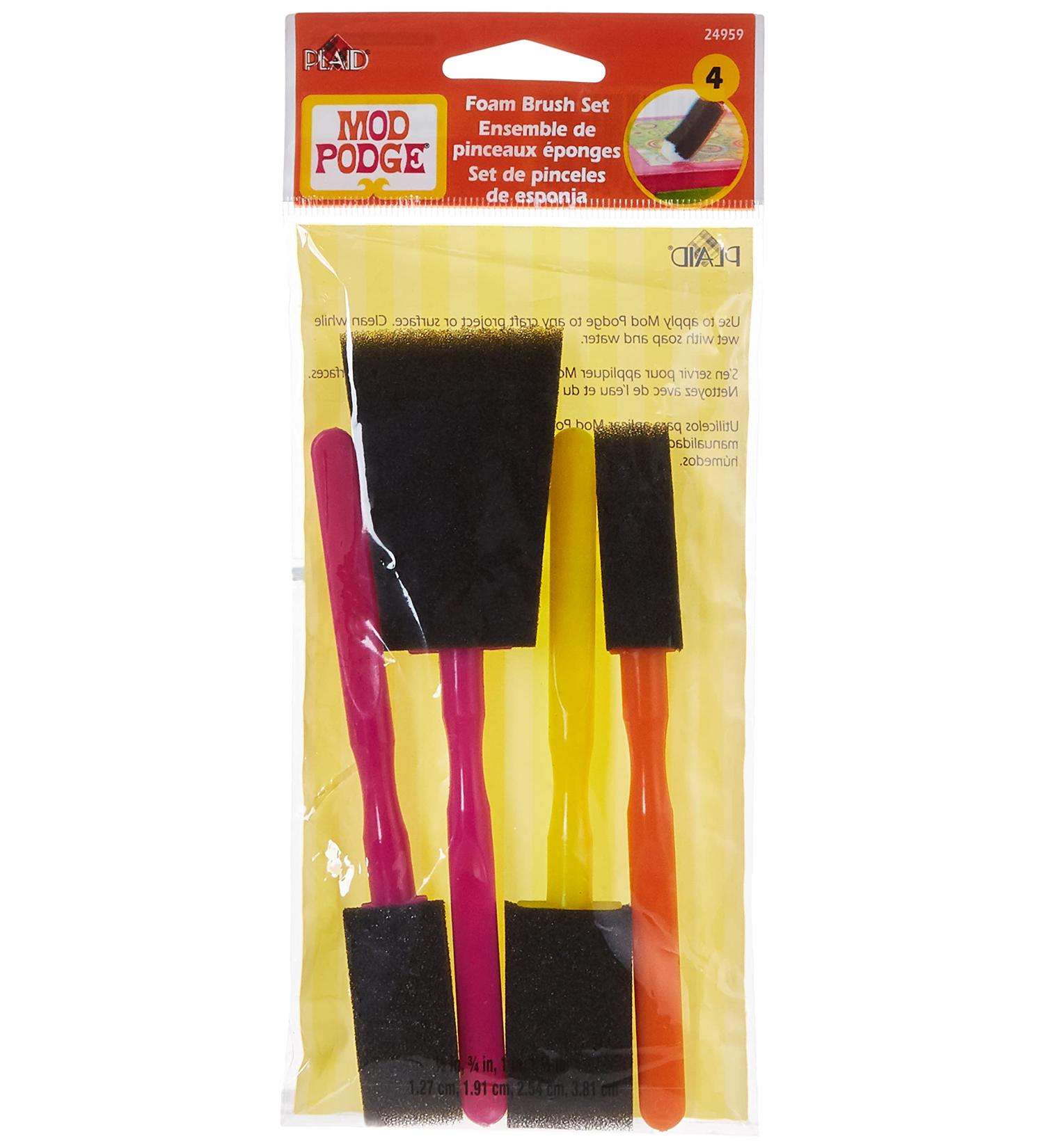 Mod Podge FBA Scrapbooking Foam Brush Set - 4-Piece Assorted 4 Count - Buy Online on GoSupps.com