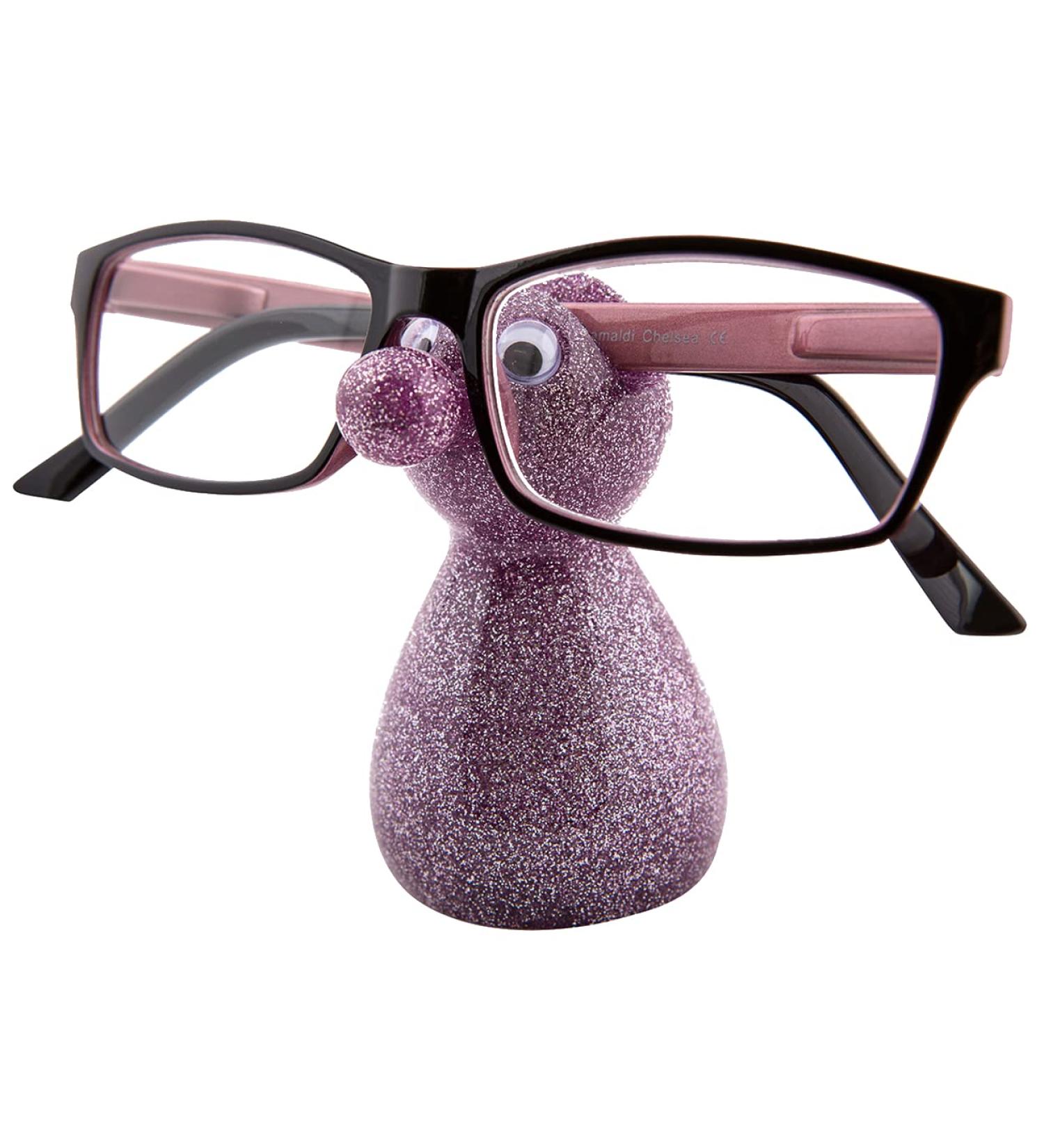 Remaldi Glasses Stand Spec Holder Holder for Specs Gift Present Boxed Glitter Snozzles Pink