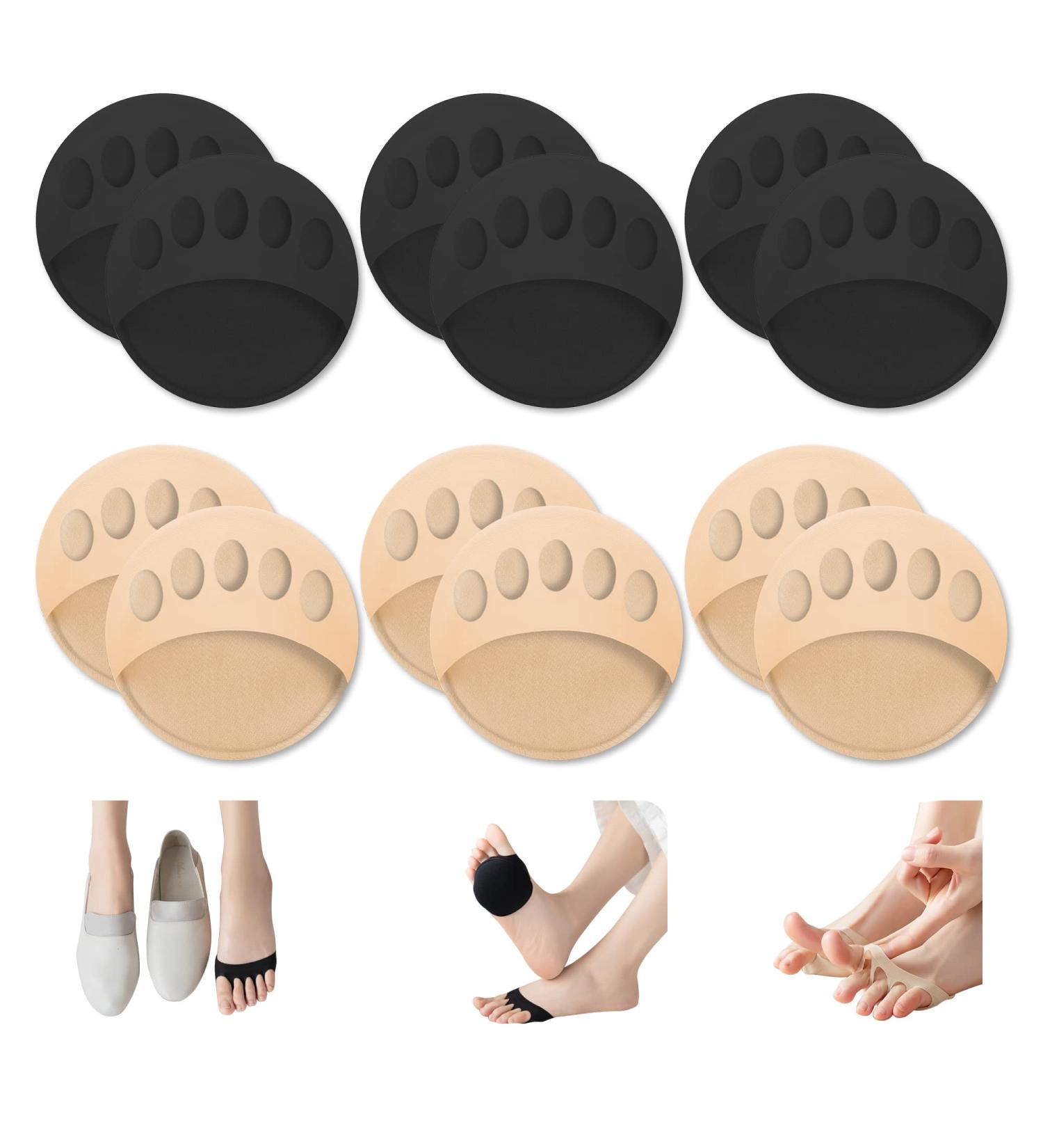 JEVRKAPZ Metatarsal Forefoot Pads for High Heels - 6 Pairs Honeycomb Fabric Cushions for Pain Relief - Buy Online on GoSupps.com