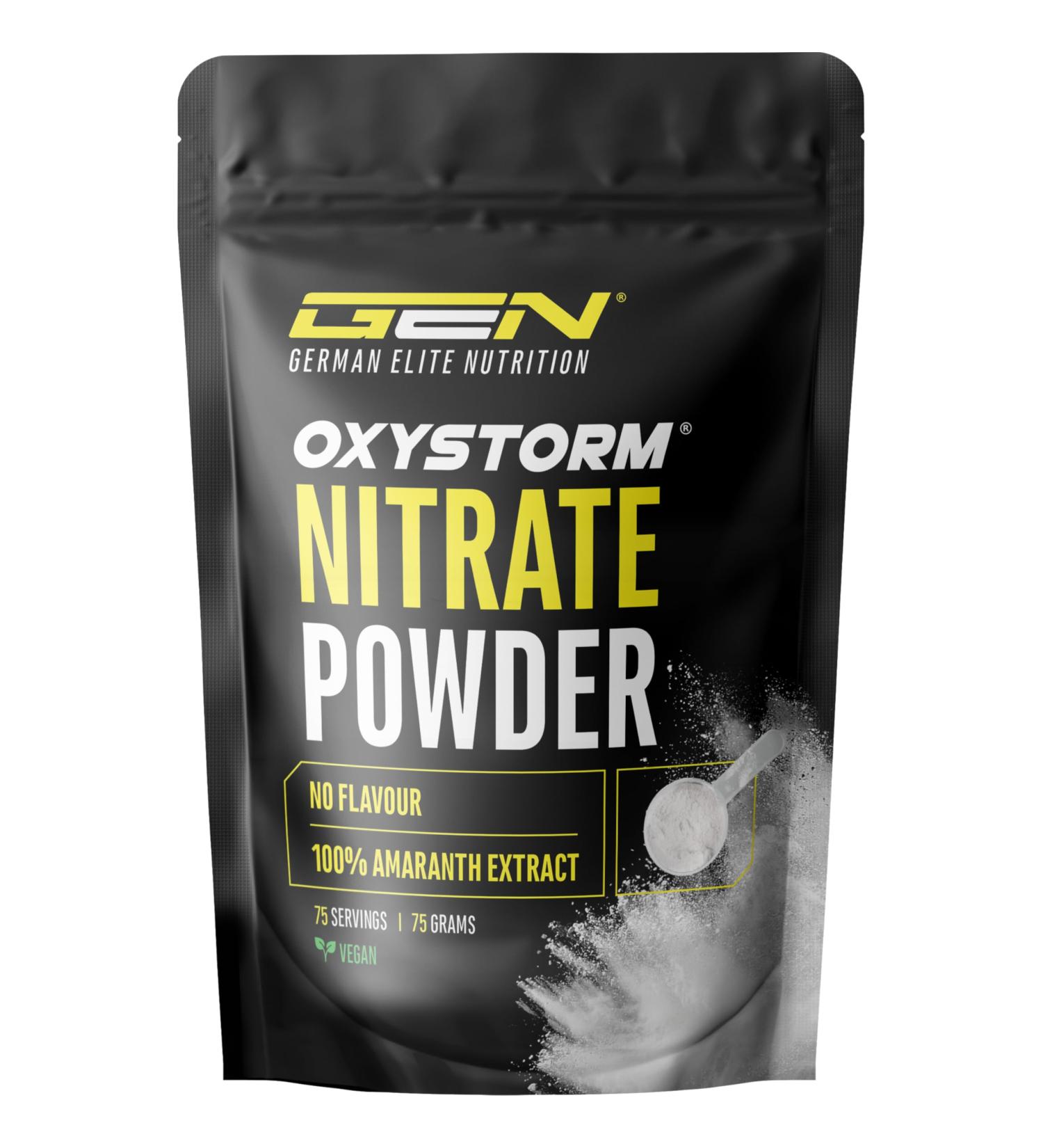 Nitrate Powder (Oxystorm ) 75 g - Poudre d'extrait de feuille d'amarante pure - Optimal pour les boosters pr -entra nement - Poudre pure - Vegan - Buy Online on GoSupps.com