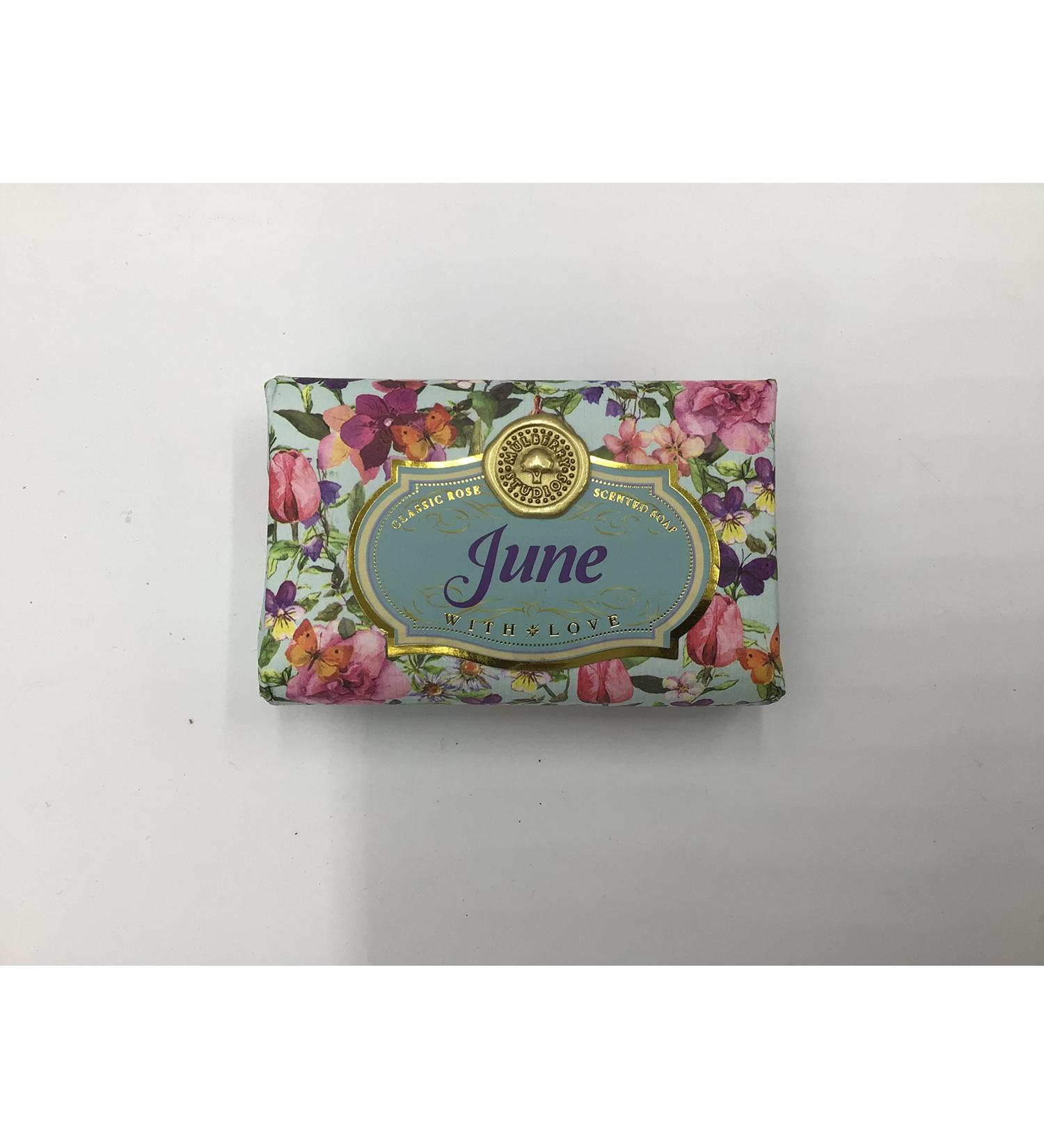June - Gift Soap Bar For Her Birthday Rose Scent Mum Grandmother Cleanser Lather Present Girl