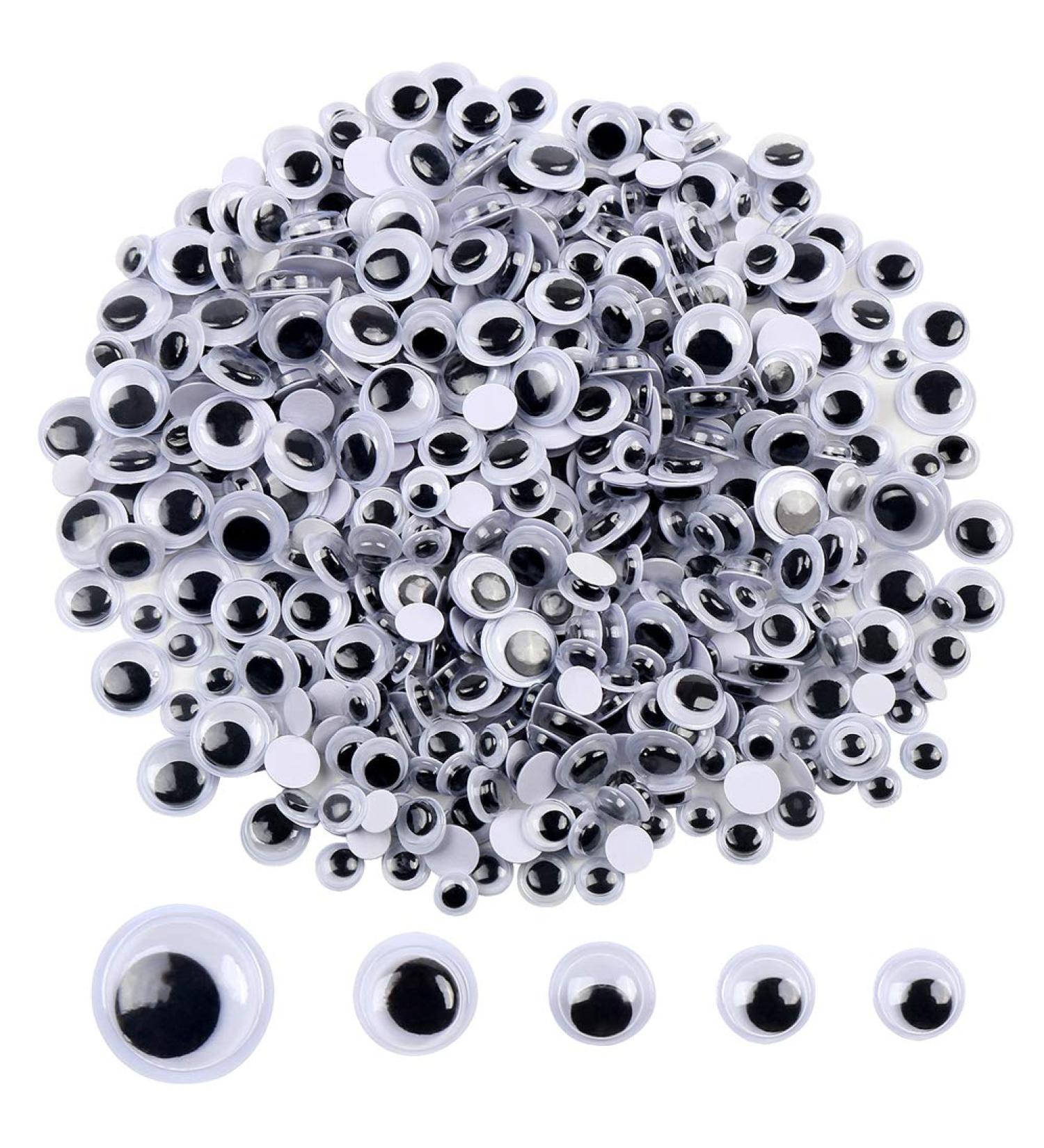 DECORA 500pcs Black Wiggle Googly Eyes for Crafts - 6mm to 12mm Self-adhesive Decorations - Buy Online on GoSupps.com
