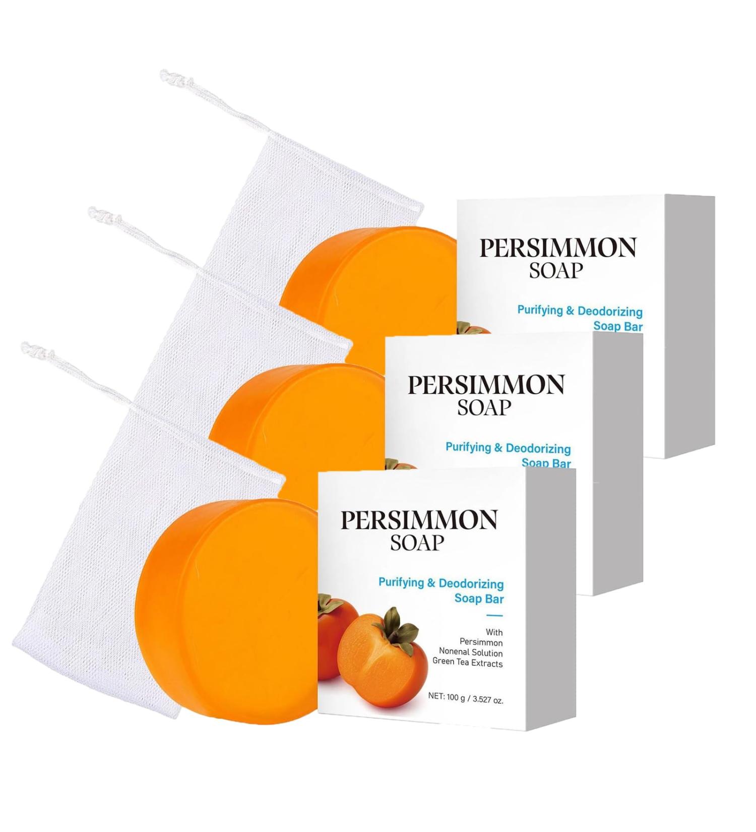 Generisch Persimmon Soap Bar Natural soap for the elderly effectively fights body odor gentle and effective for men and women all skin types (3) - Buy Online on GoSupps.com
