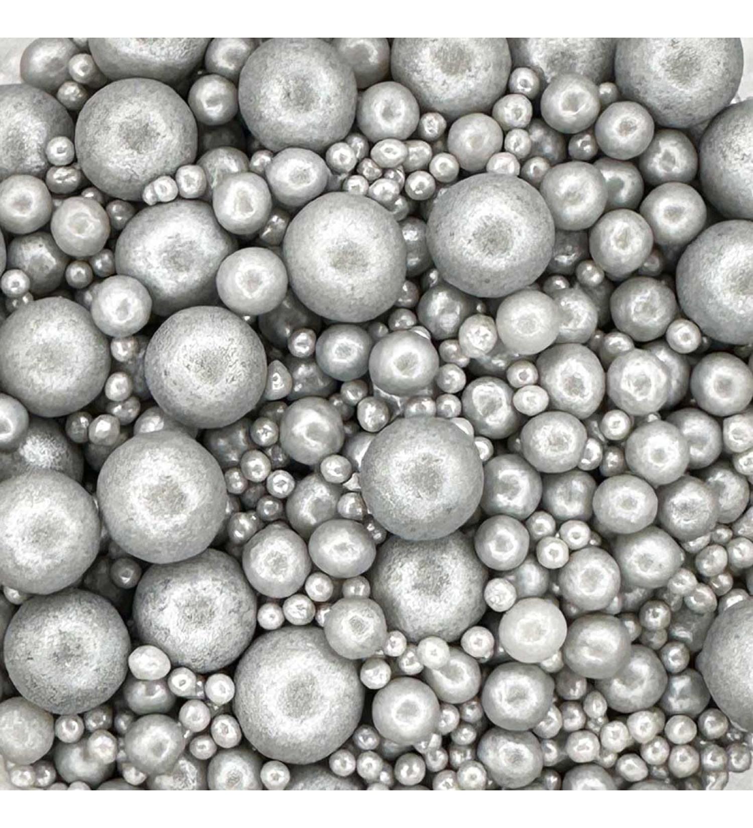 Twist Ingredients - Pearls Mix - Glimmer Silver Cake Topper Sprinkles - 1kg Edible Shimmer Ball Cupcake Decorations - Perfect for Weddings Christenings & Parties - Buy Online on GoSupps.com