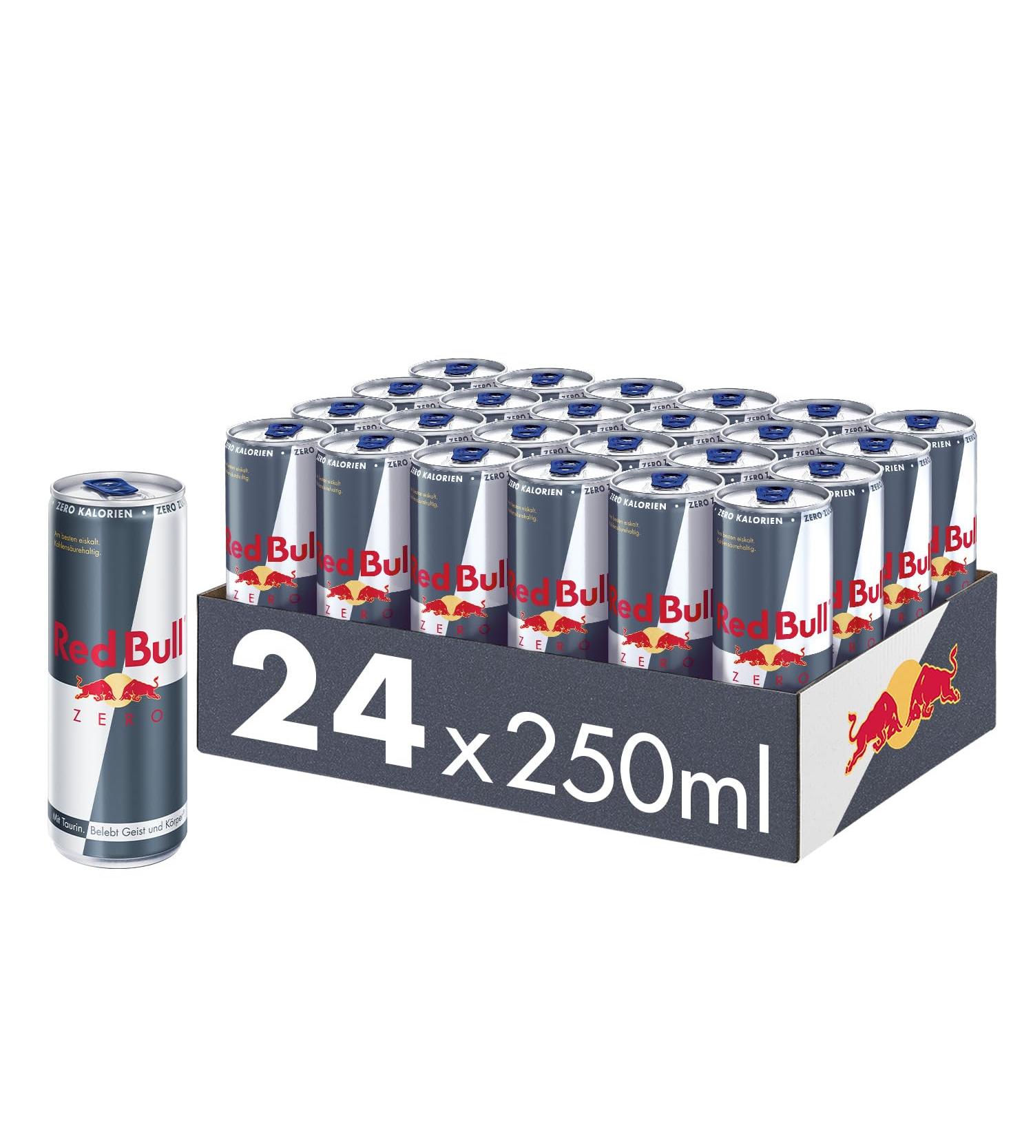 Buy Red Bull Energy Drink Zero - 24 Pack (250 ml Cans) | Sugar-Free Calorie-Free Recyclable | Fast International Shipping - Buy Online on GoSupps.com