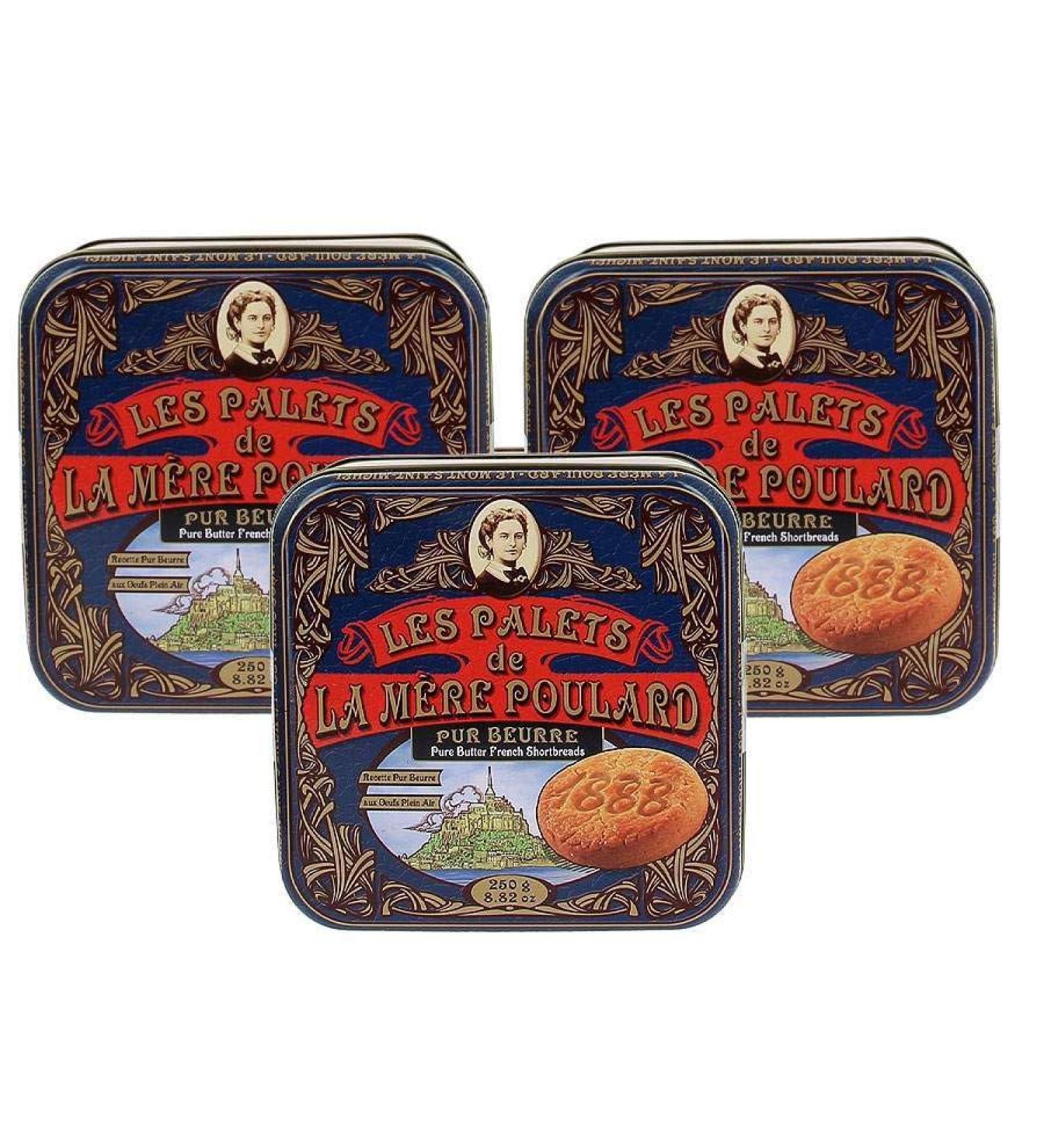 3 boxes of Biscuiterie Mère Poulard 250g cookies - Produits-Normandie