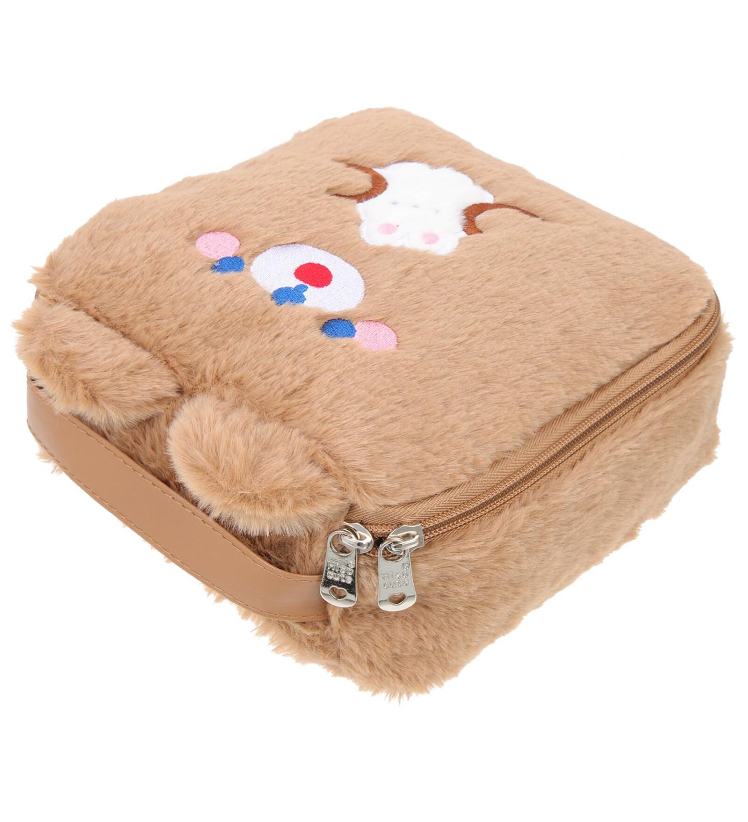 Coheali Large Capacity Coin & Cosmetic Storage Bag - Multifunctional Decorative Organizer for Menstrual Products - Portable Brown Design - Buy Online on GoSupps.com