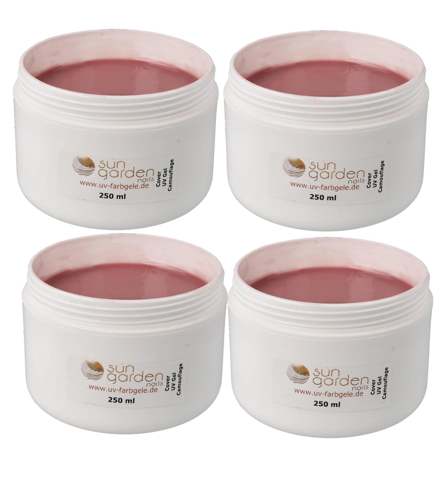 sun garden nails 4 x UV Cover Gel 250ml Builder Gel Builder Gel Nail Gel Nude - Buy Online on GoSupps.com