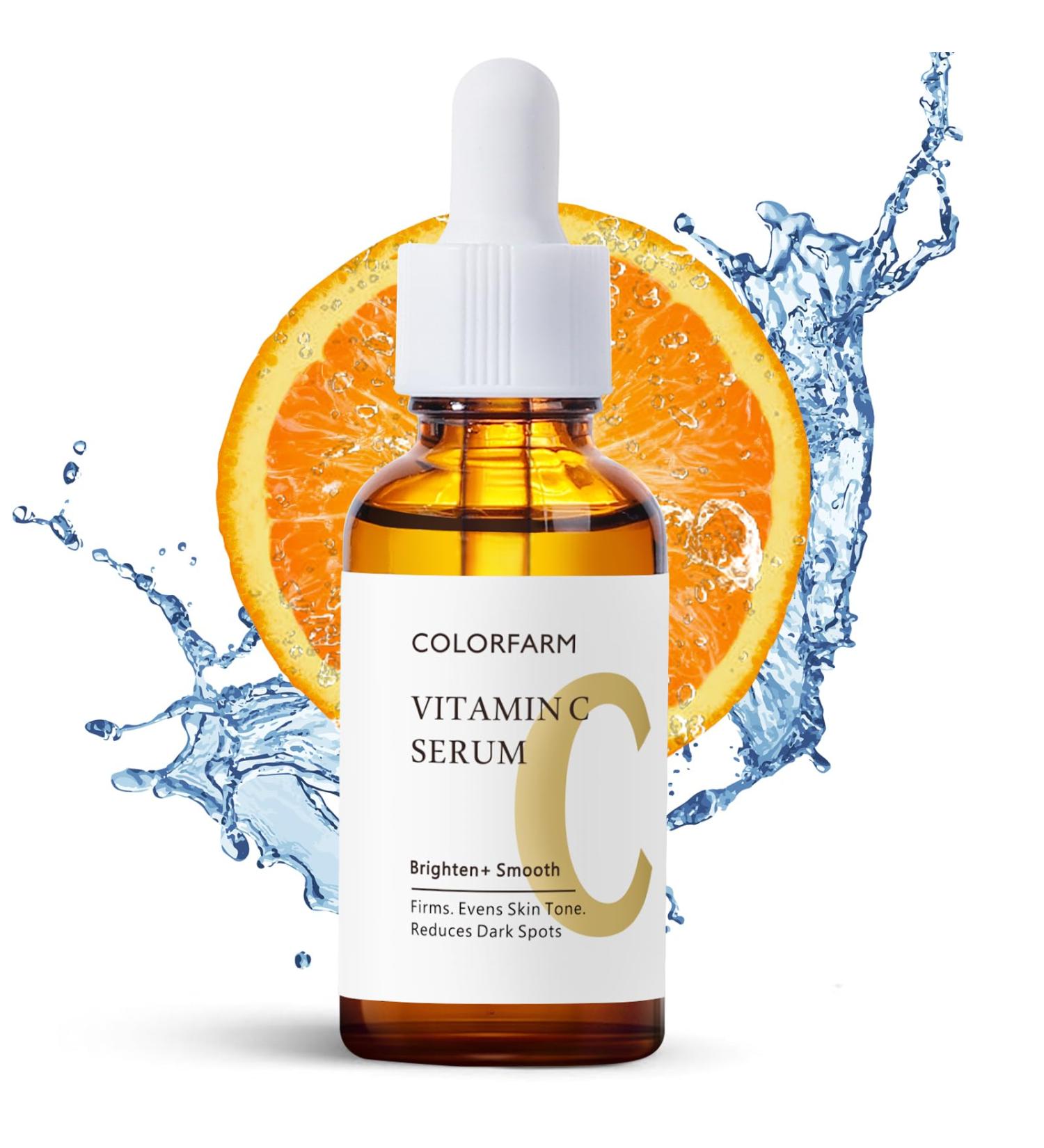 Vitamin C Face Serum - Hydrating Anti-Aging Skin Tightening with Vitamin E & Hyaluronic Acid | Colorfarm 1 Fl Oz - Buy Online on GoSupps.com