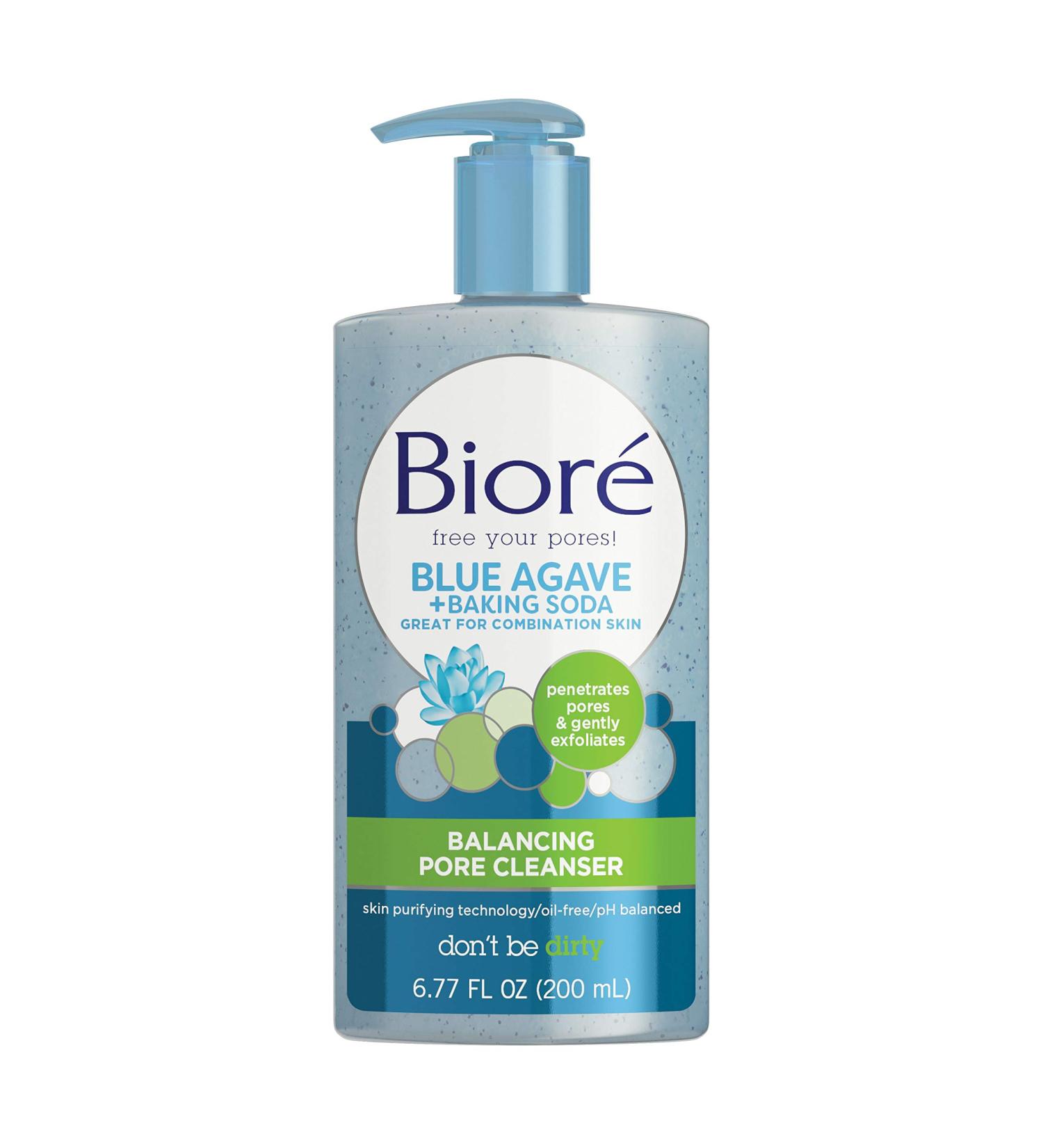 Bior Daily Blue Agave + Baking Soda Balancing Pore Cleanser 6.77 fl oz - Gentle Exfoliating Liquid Cleanser for Combination Skin - Buy Online on GoSupps.com