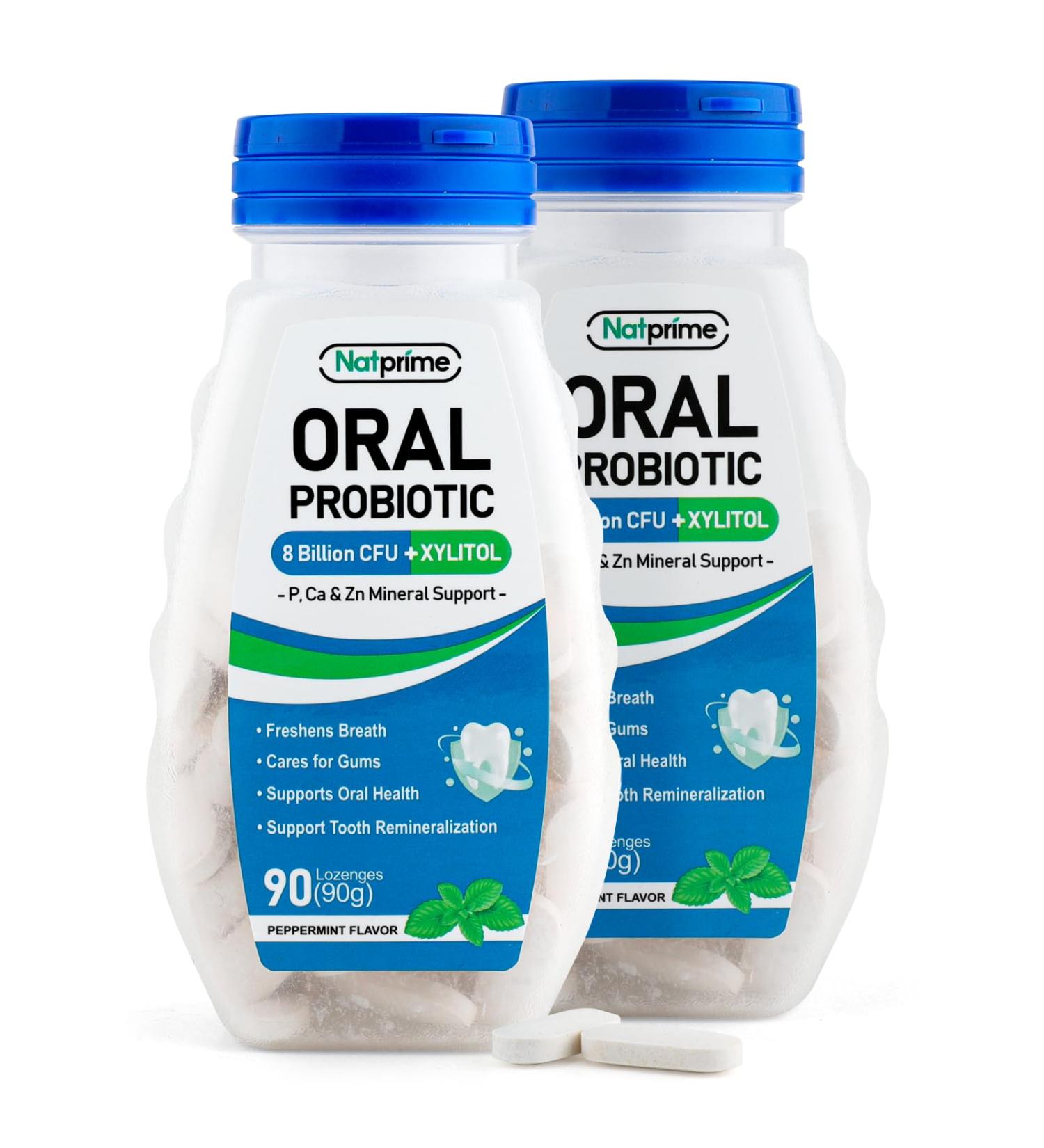 Oral Health Probiotics for Mouth Bad Breath - 8 Billion CFU 6 Strains with Prebiotics Dental Probiotics for Teeth and Gums 180 Mouth Probiotic Lozenges for Adults (Mint 2Pack) 90 Count (Pack of 2) - Buy Online on GoSupps.com
