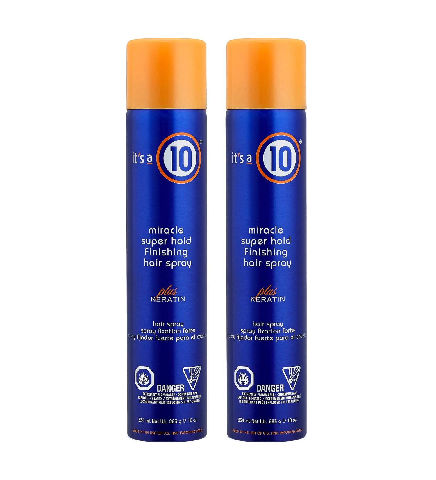 It's a 10 Miracle Super Hold Finishing Spray Plus Keratin 10 oz (Pack of 2) - Long-Lasting Hold for All Hair Types - Buy Online on GoSupps.com