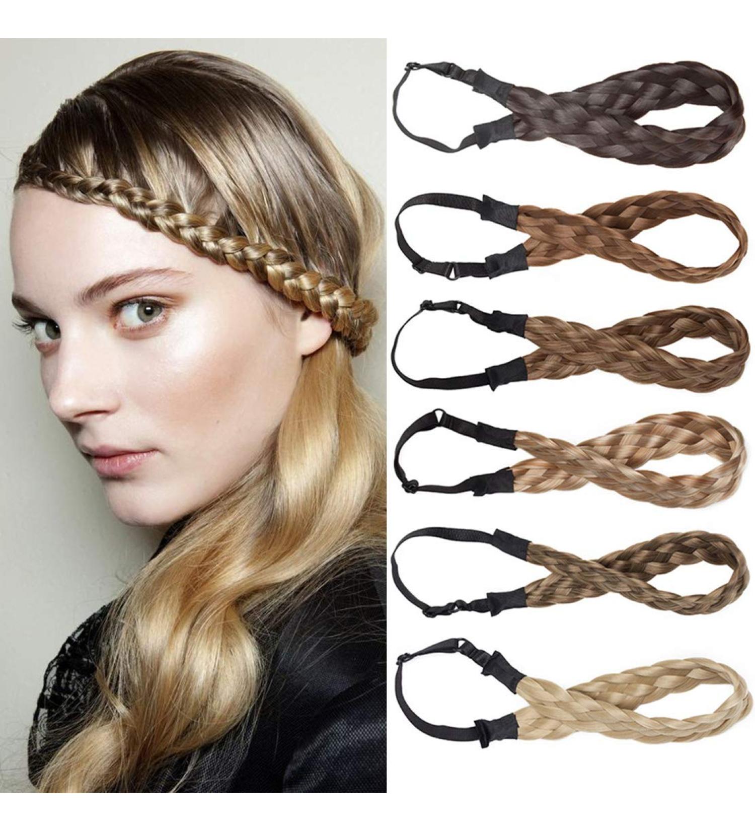 Buy TESS Braided Hairband - Adjustable Medium Blonde Hair Tie & Bun Extensions | Women's Hair Accessories - Buy Online on GoSupps.com