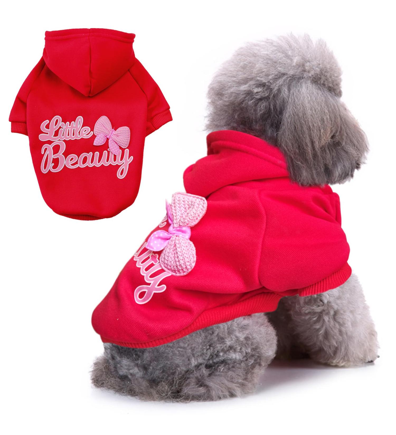 JECIKELON Winter Dog Hoodie Sweatshirt - Warm Coat for Small Dogs & Cats (Medium Y01-Red) - Perfect for Chihuahuas & Puppies - Buy Online on GoSupps.com