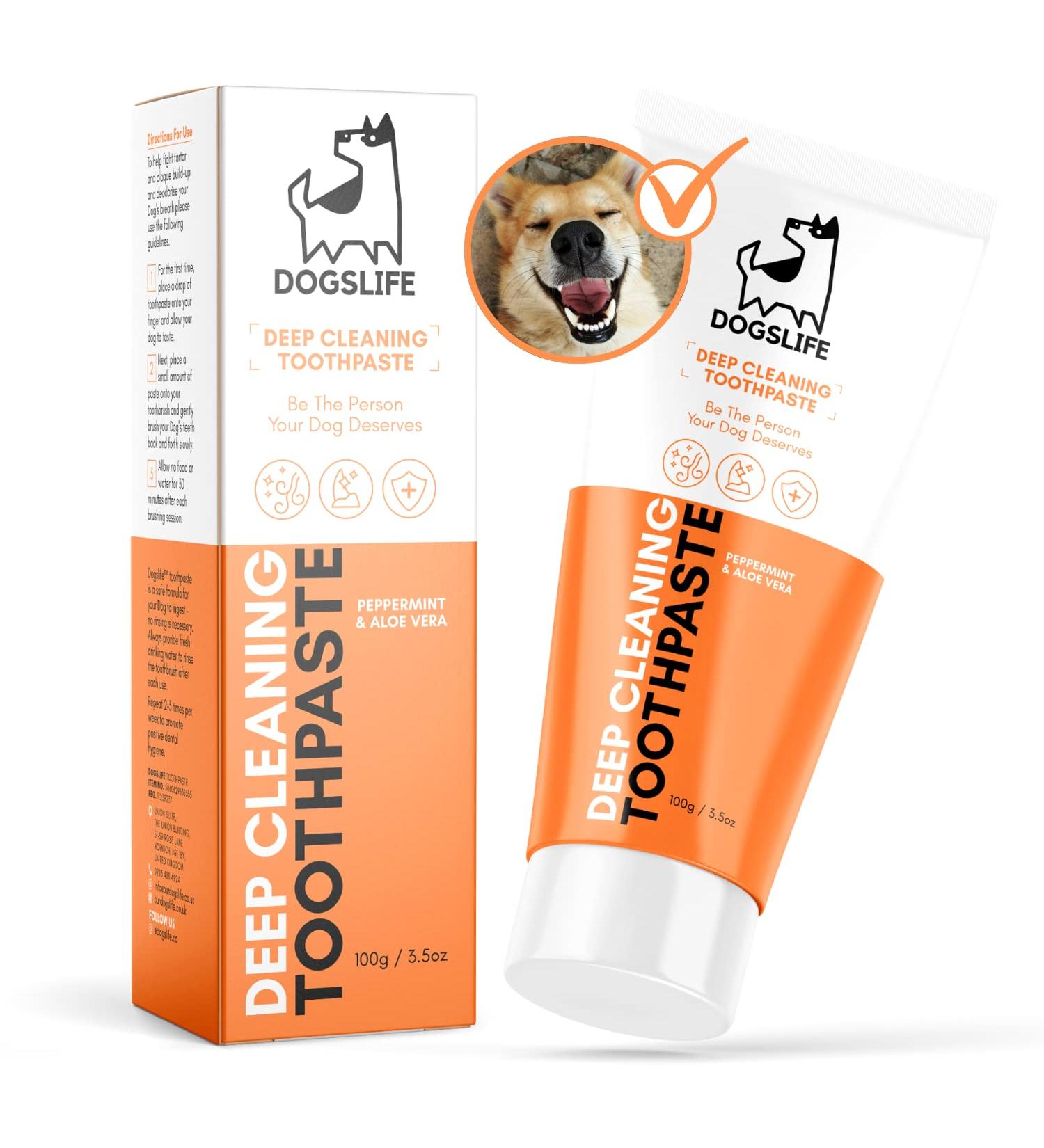 Natural Dog Toothpaste | 100g Mint Pet Toothpaste for Dental Care - Remove Plaque, Fight Decay & Bad Breath - Buy Online on GoSupps.com