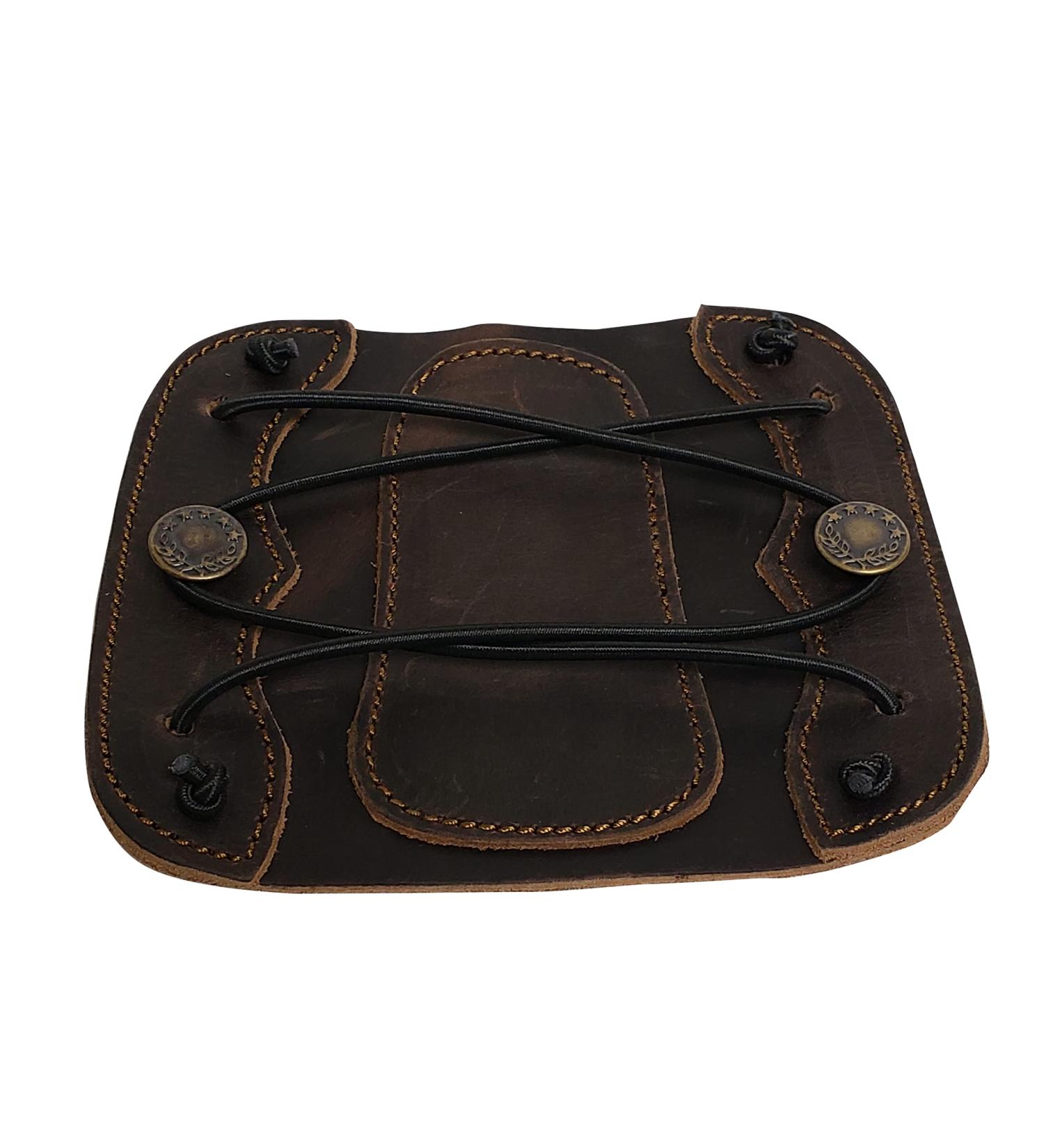 SAS Leather Arm Guard for Archery Bow - Traditional Design with Stretch Cord - Large Size 7x6.5 - Ideal for Range, Longbow, and Recurve Bow - Buy Online on GoSupps.com