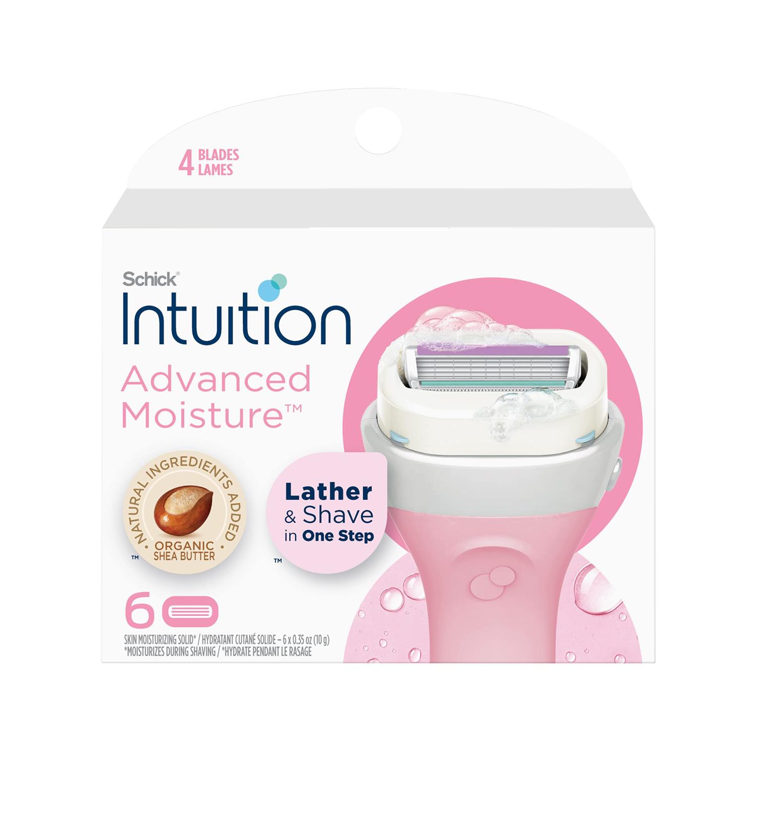 Schick Intuition Advanced Moisture Razors for Women | 6 Count Refill Pack with Organic Shea Butter - Buy Online on GoSupps.com