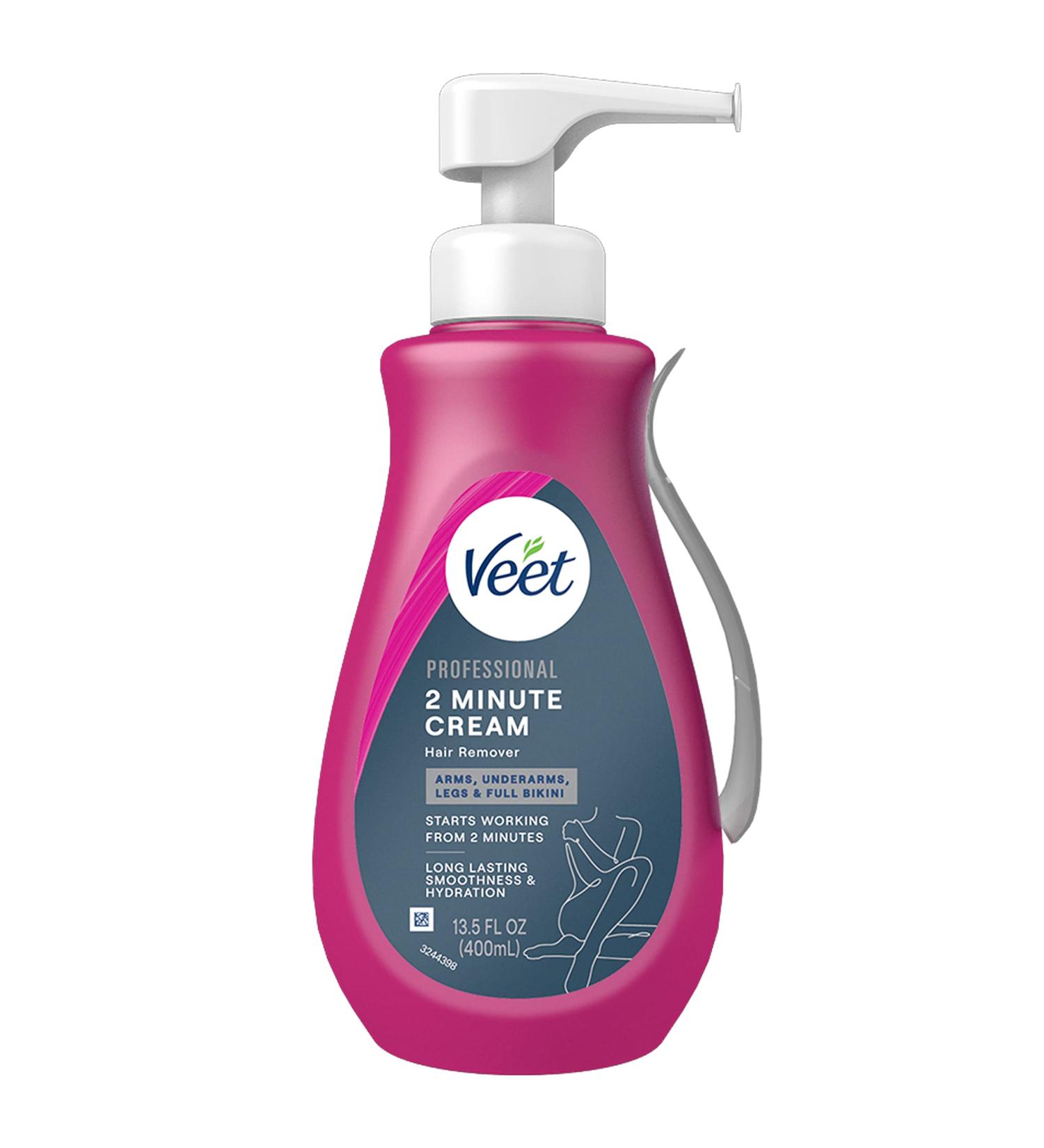 Veet Professional 2 Min Hair Removal Cream for Sensitive Skin 13.5 fl oz - Fast-Acting, Long-Lasting Formula for Arms, Underarms, Legs & Bikini Area - Dermatologist Tested - Pack of 1 - Buy Online on GoSupps.com